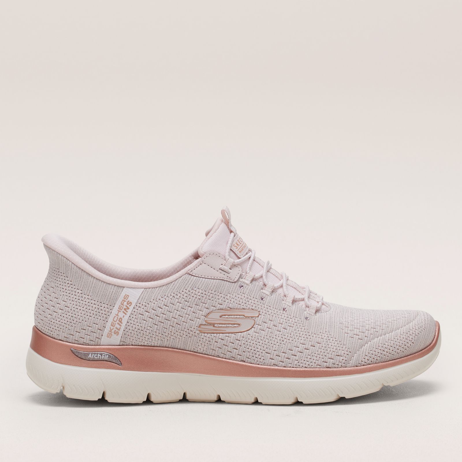 Skechers Arch Fit Summits Soft Shimmer Slip-Ins Trainers