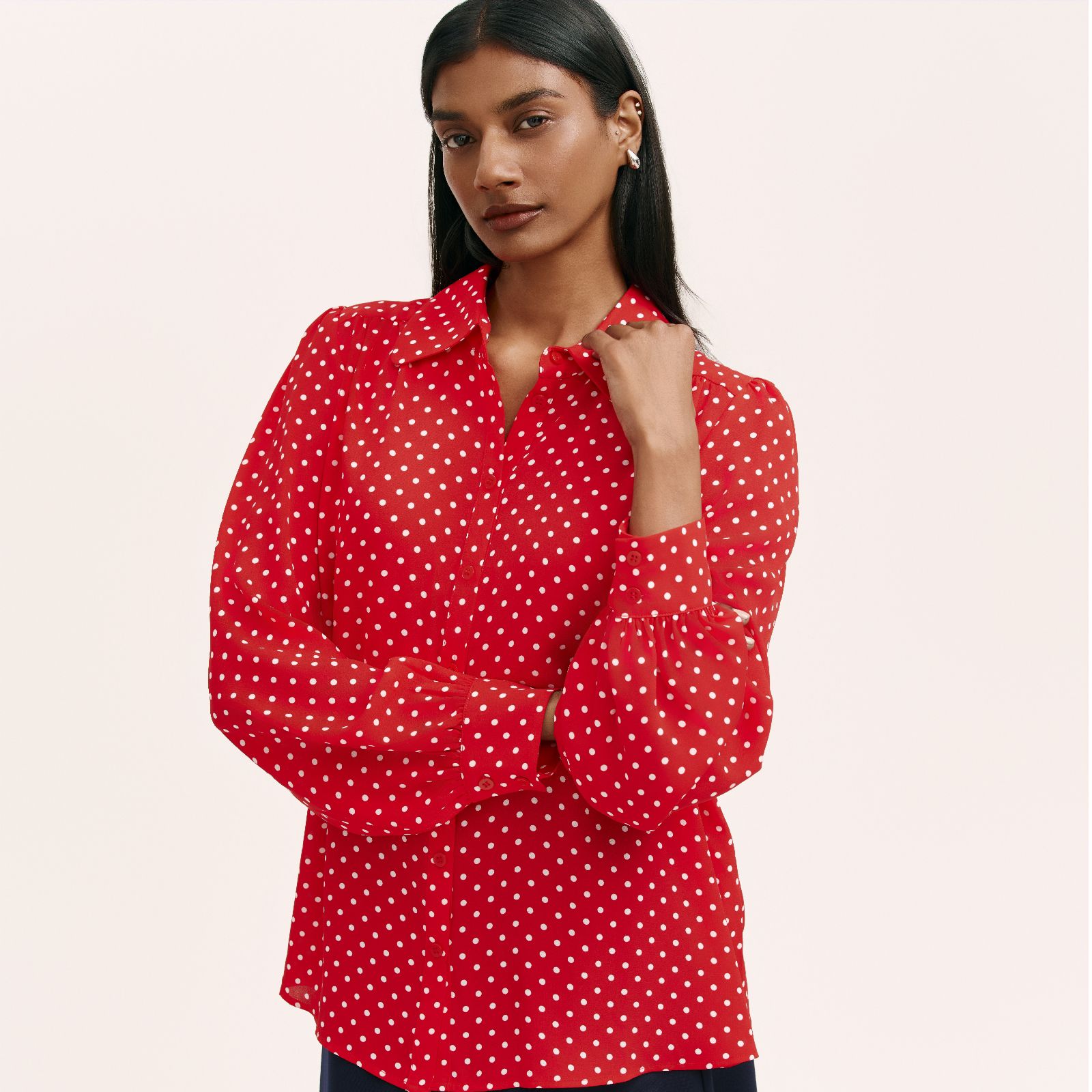Finery London Melina Chiffon Spot Blouse