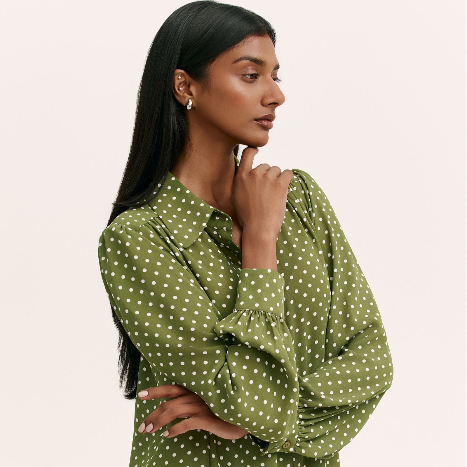 Finery London Melina Chiffon Spot Blouse