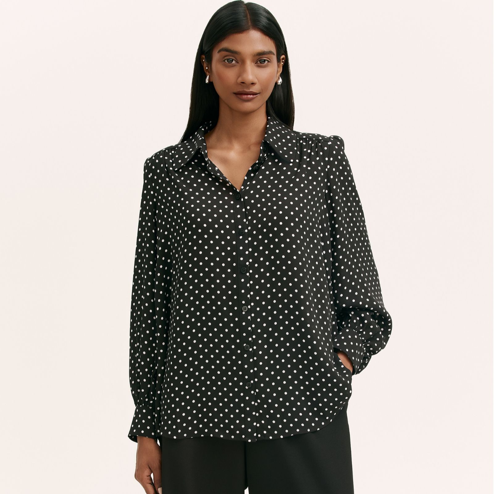 Finery London Melina Chiffon Spot Blouse