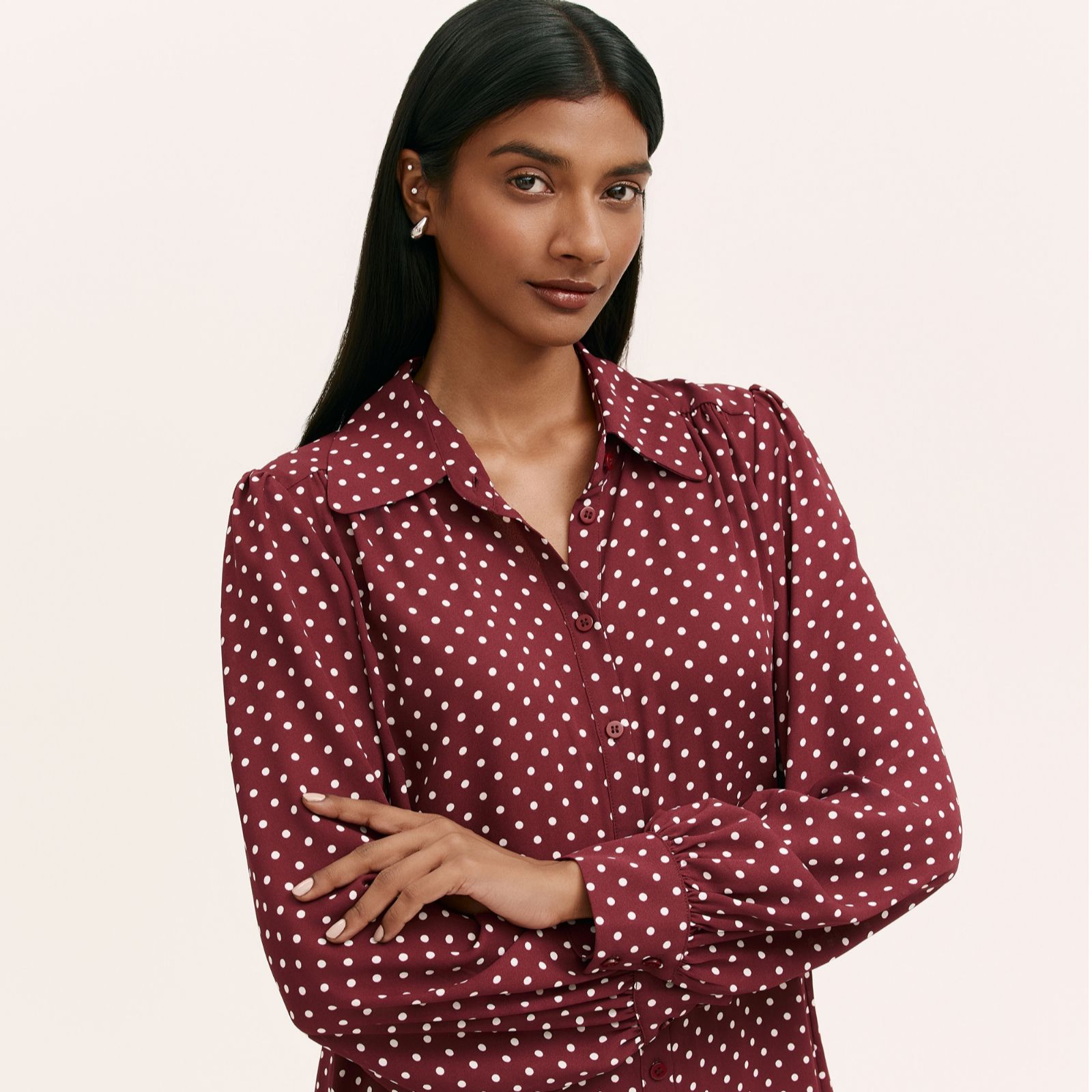 Finery London Melina Chiffon Spot Blouse