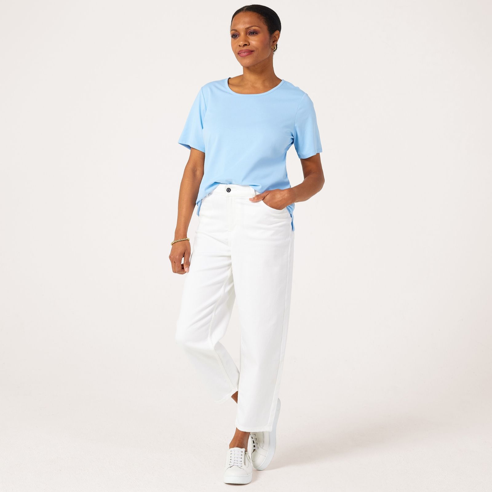 Ruth Langsford White Barrel Leg Jean Petite