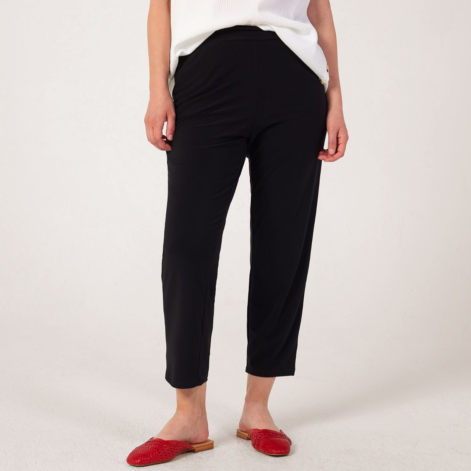 Kim & Co Deluxe Brazil Jersey Kaia Ankle Tab Button Standard Trousers