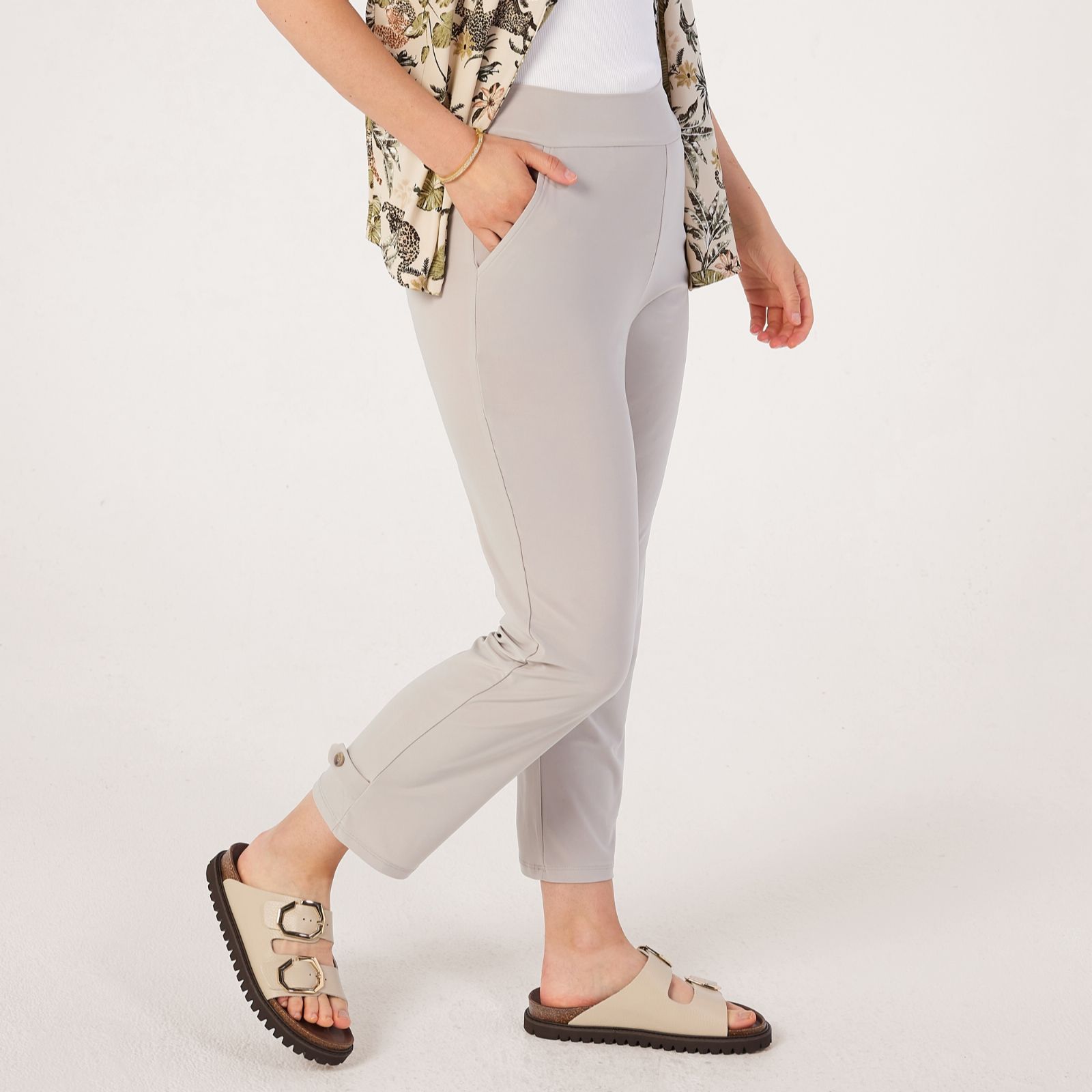 Kim & Co Deluxe Brazil Jersey Kaia Ankle Tab Button Standard Trousers
