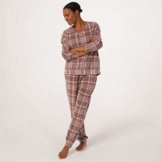 Cozee Home V-Neck Check Jogger Set