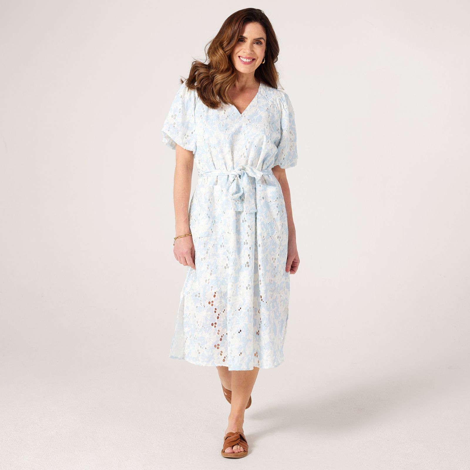 Masai Copenhagen Norinth 100% Cotton Print Broderie Dress