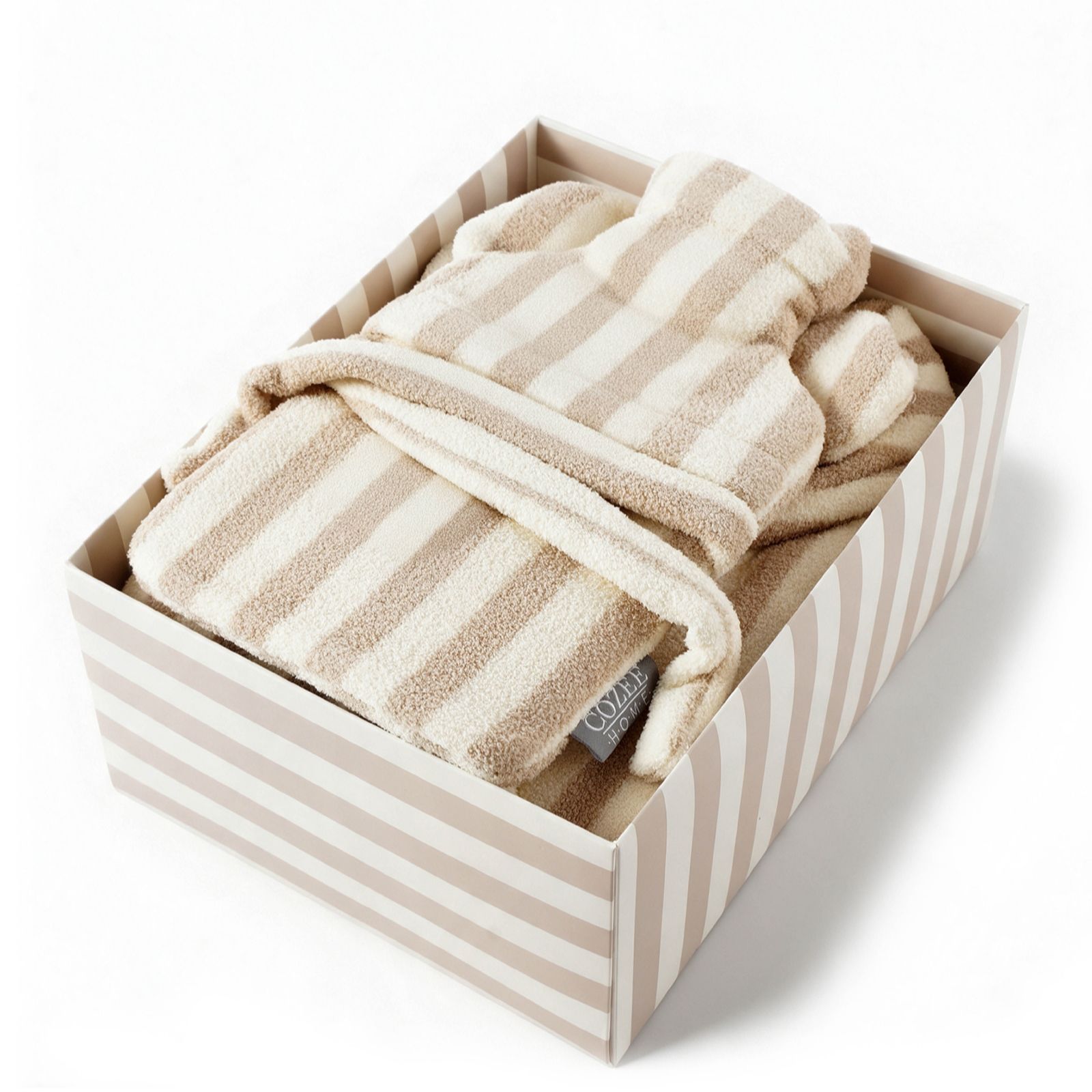 Cozee Home Stripe Robe Gift Set