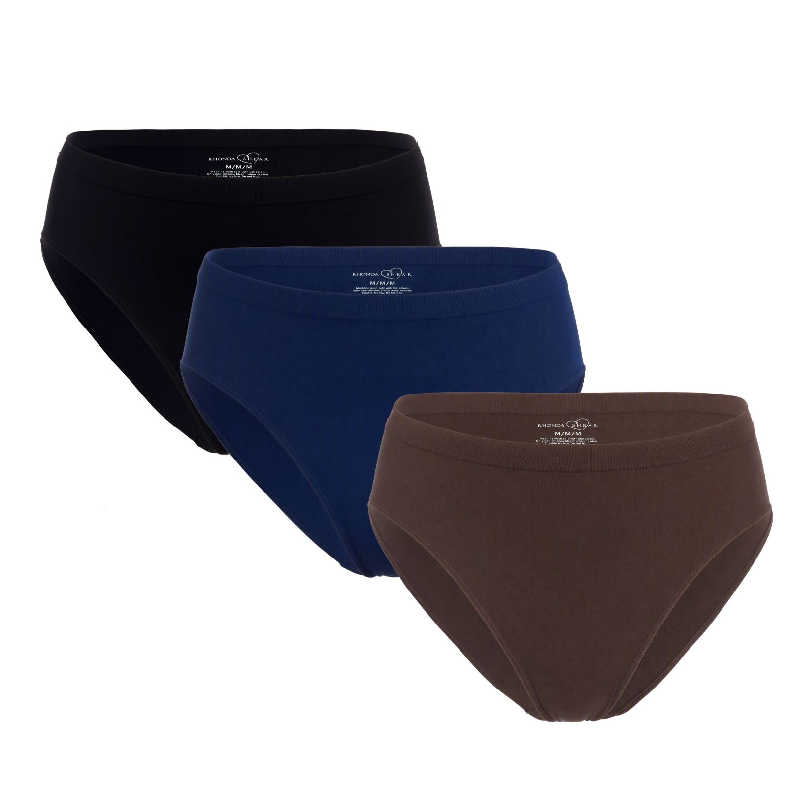Rhonda Shear 3 Pack Ahh Seamless High Cut Brief Pant