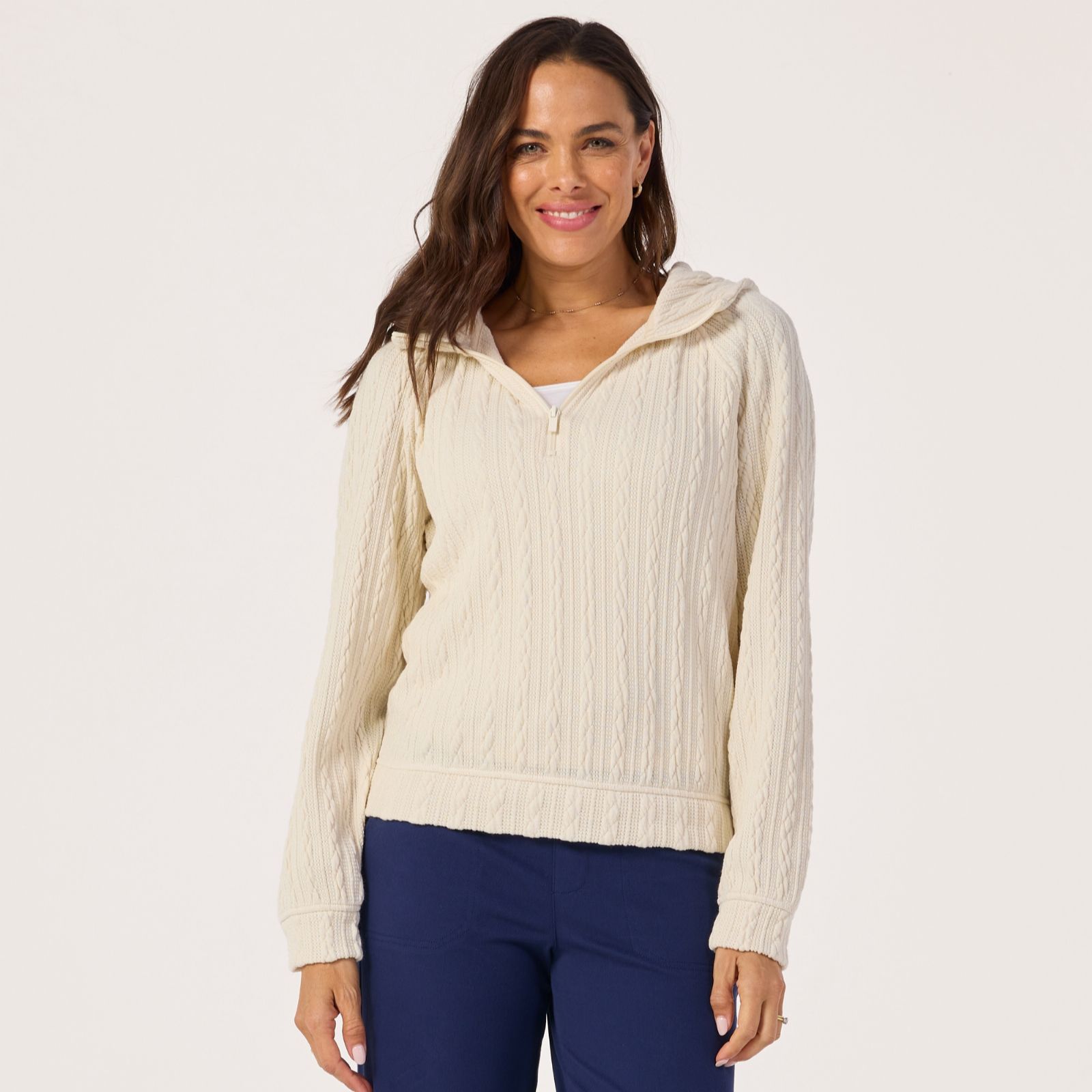 Denim & Co. Athleisure Cable Hoody