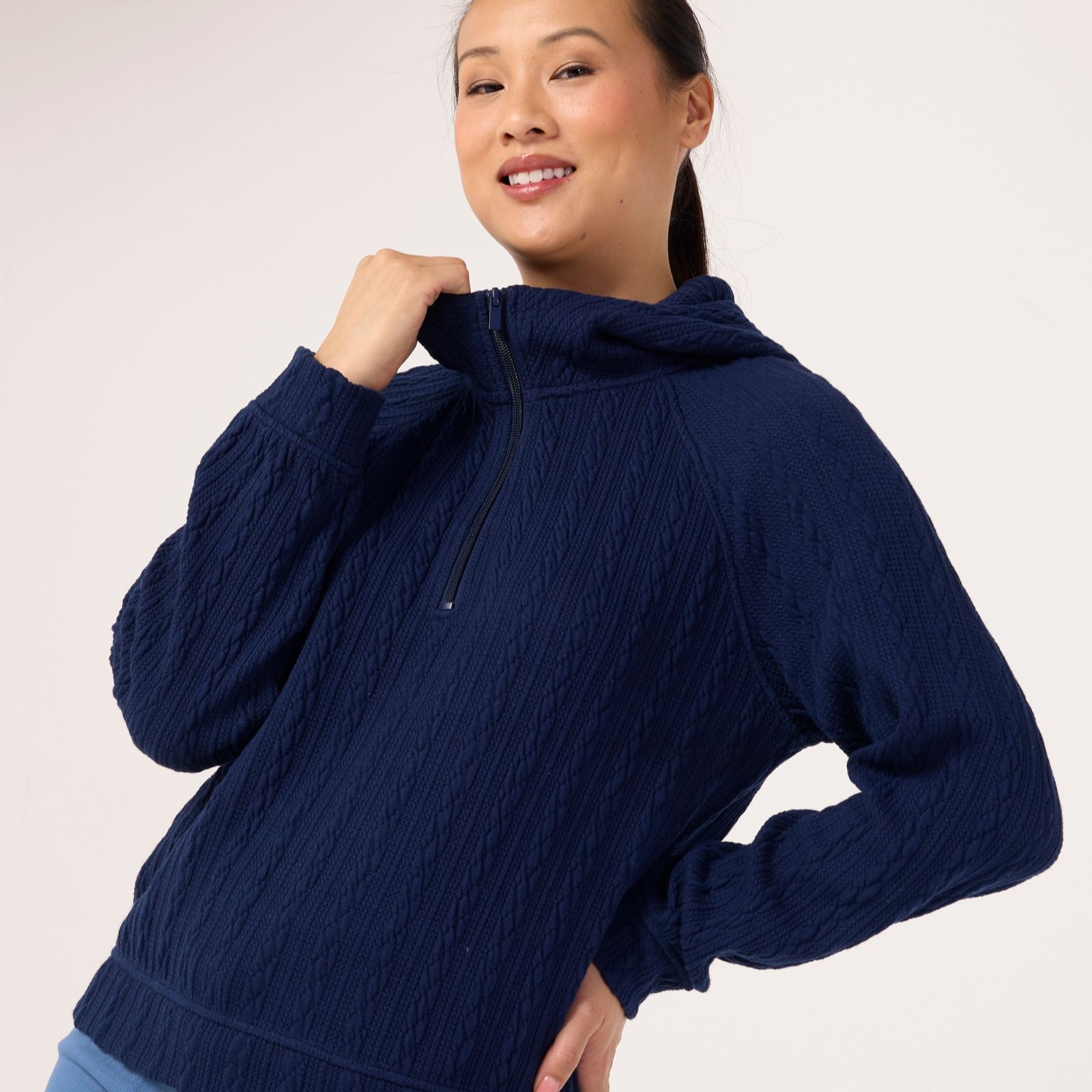 Denim & Co. Athleisure Cable Hoody