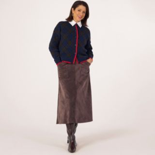 Helene Berman x Katy Corduroy Maxi Skirt with Pockets