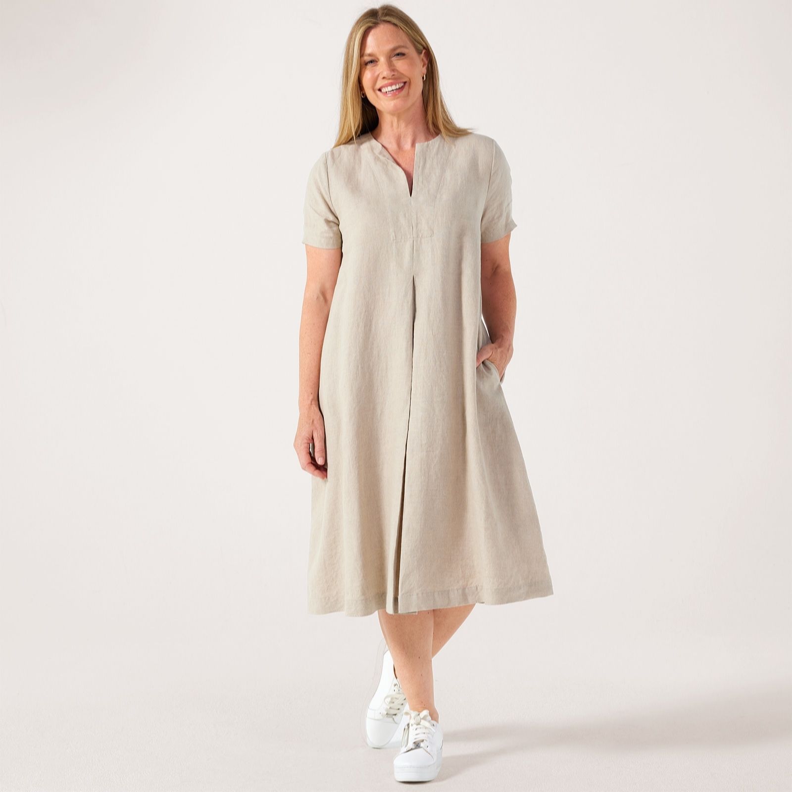 Masai Copenhagen Nipani 100% Linen Short Sleeve Dress