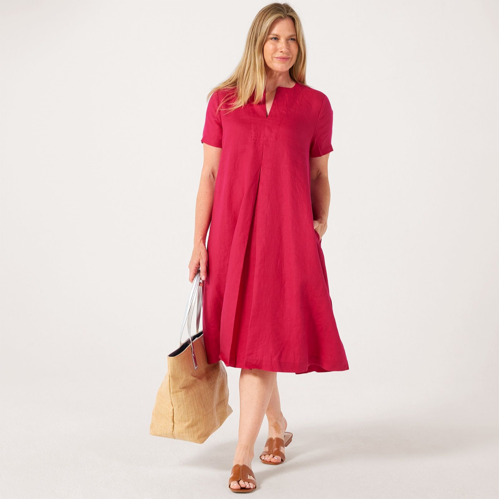 Masai Copenhagen Nipani 100% Linen Short Sleeve Dress