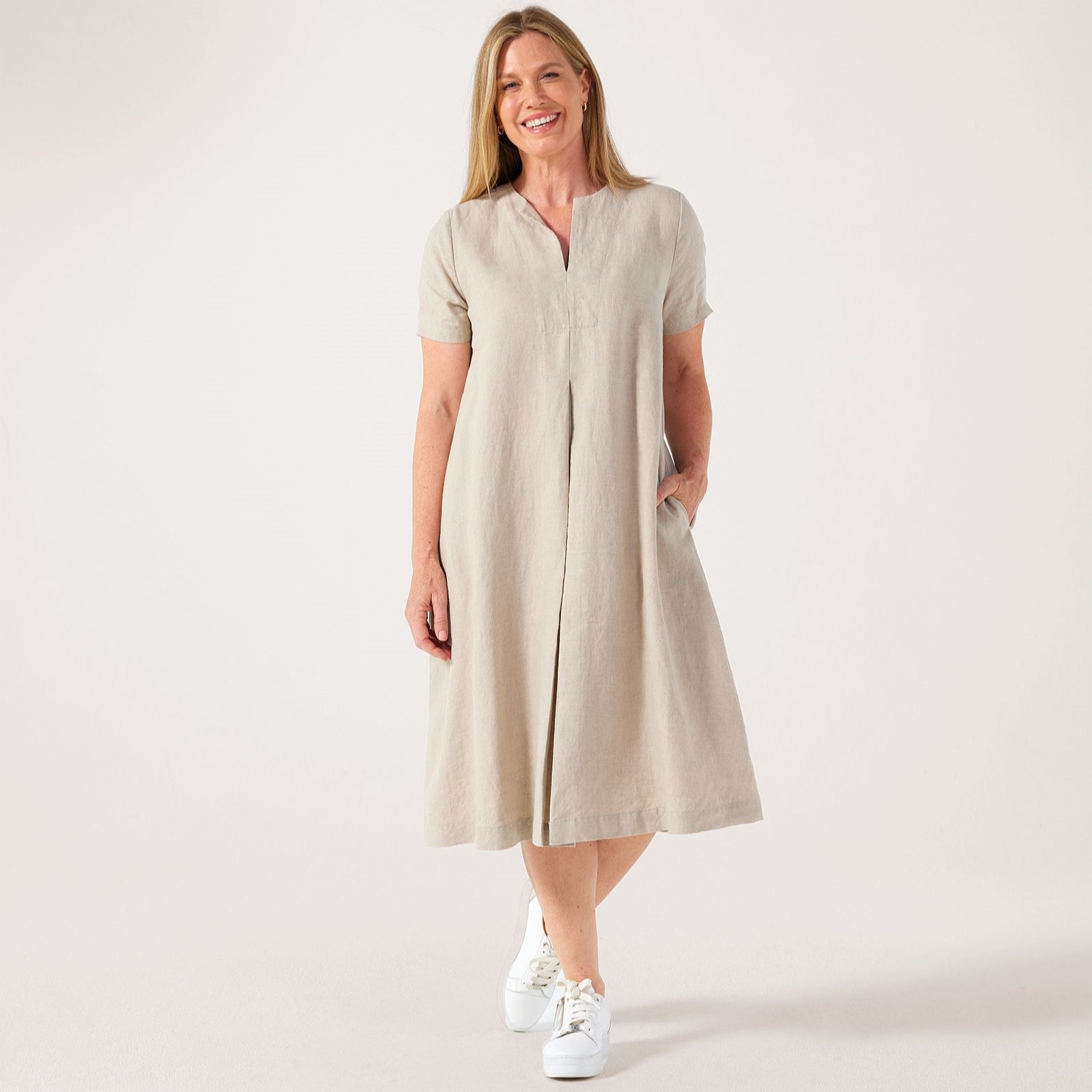 Masai Copenhagen Nipani 100% Linen Short Sleeve Dress