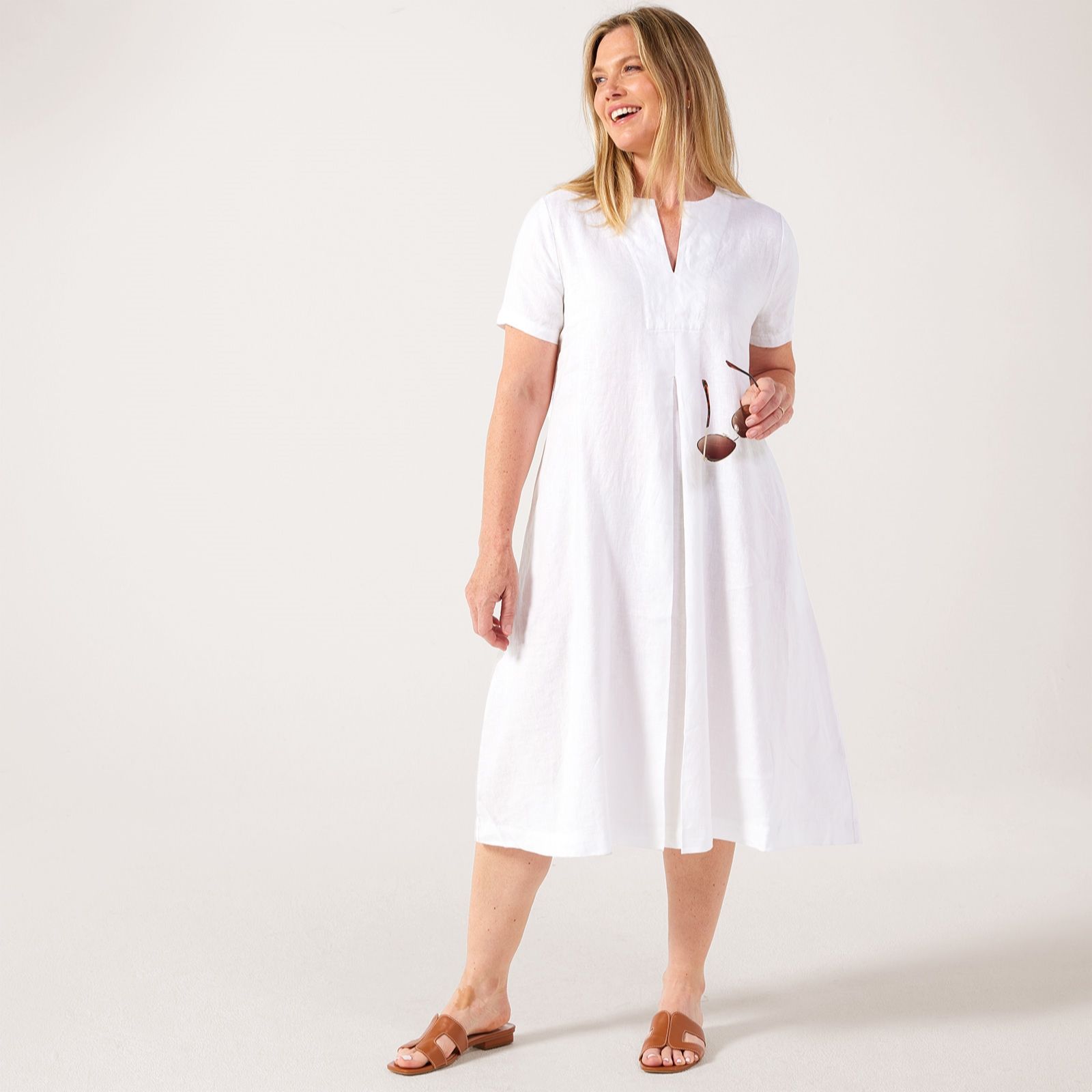 Masai Copenhagen Nipani 100% Linen Short Sleeve Dress