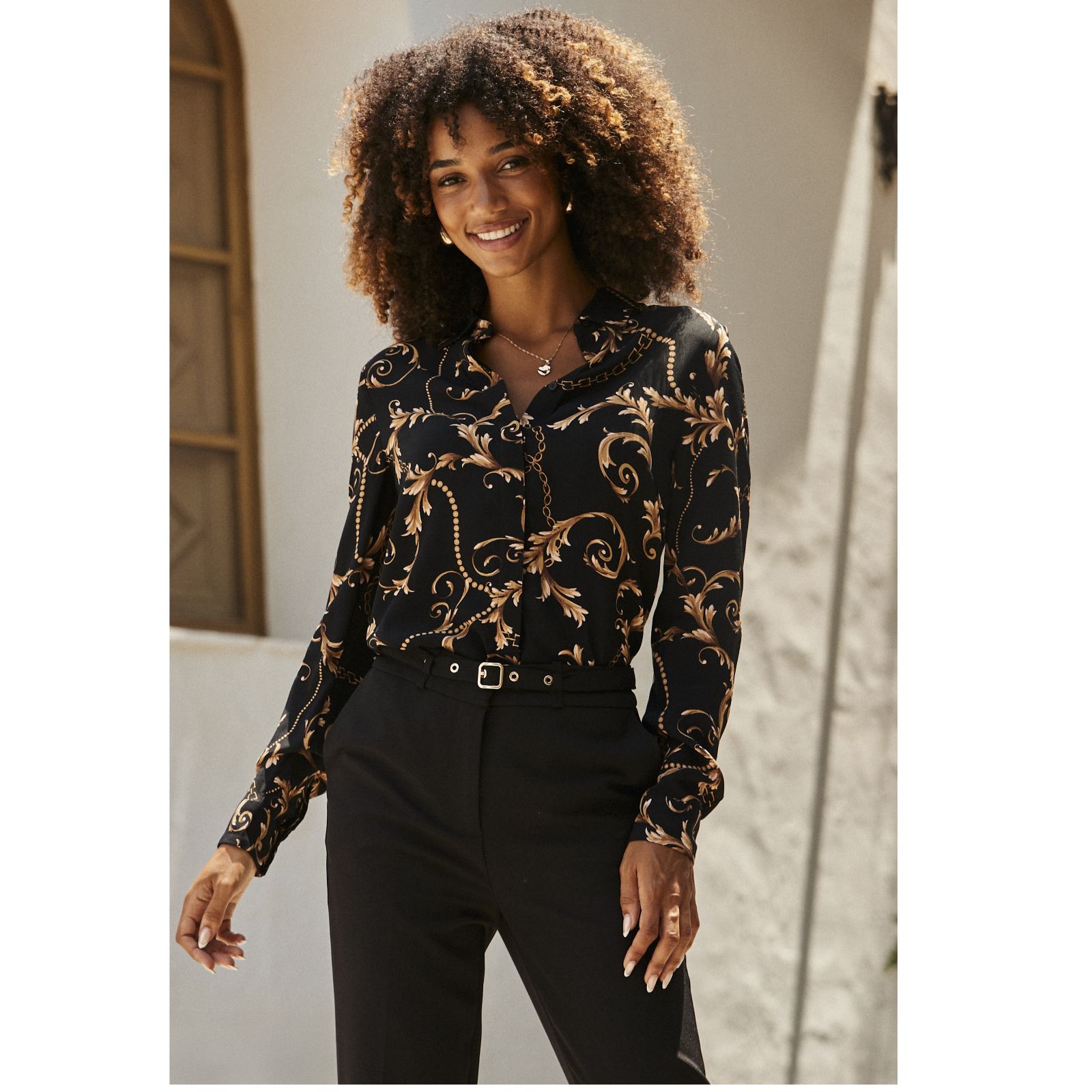 Sosandar Blue Paisley Printed Shirt