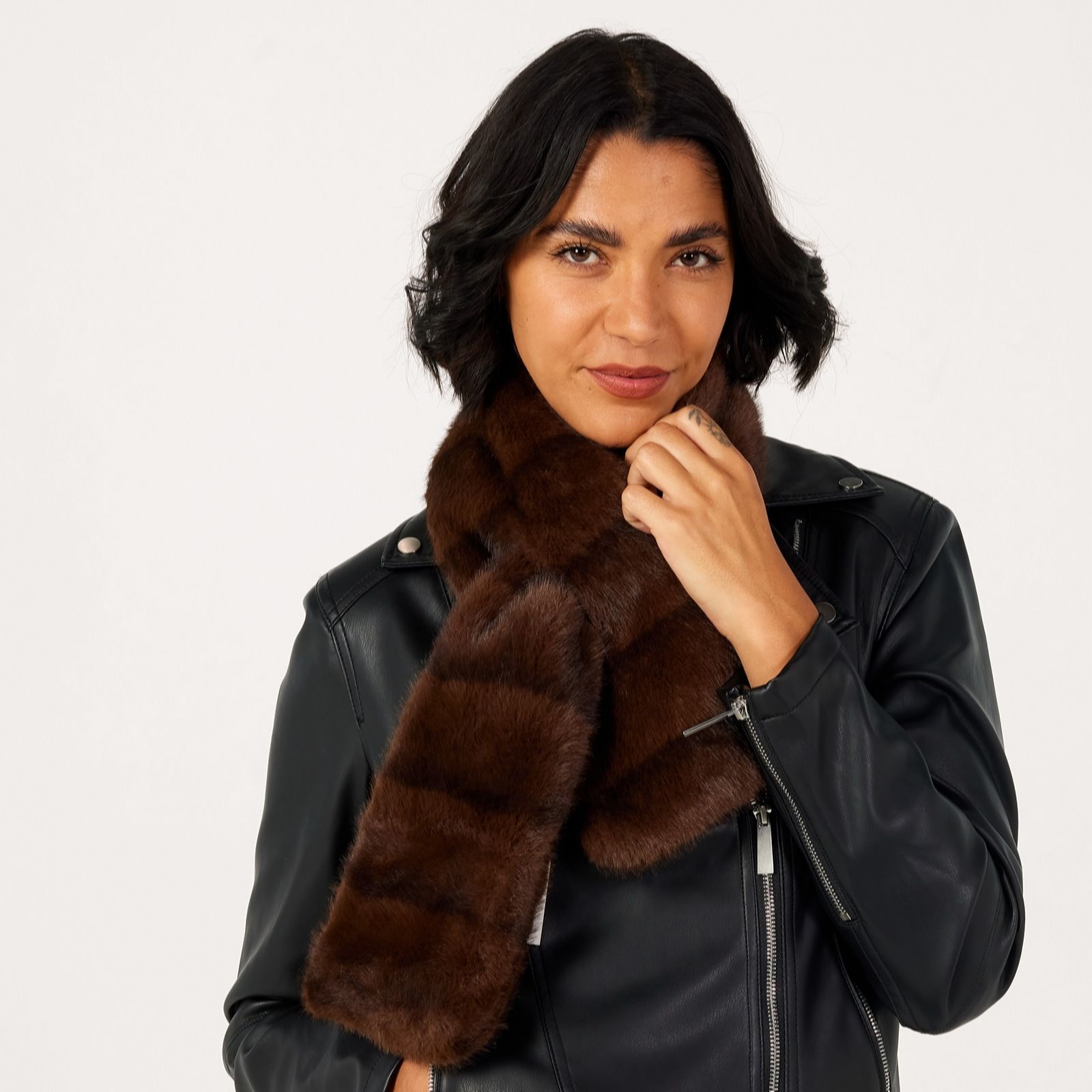 Malissa J Faux Fur Collar Scarf