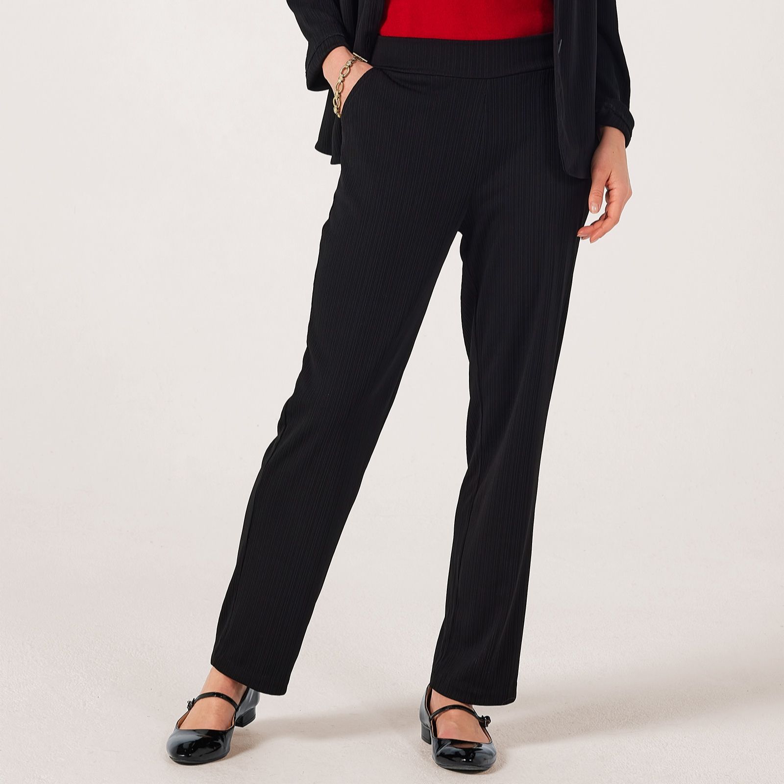 Kim & Co Textured Rib Narrow Leg Krissy Standard Trousers