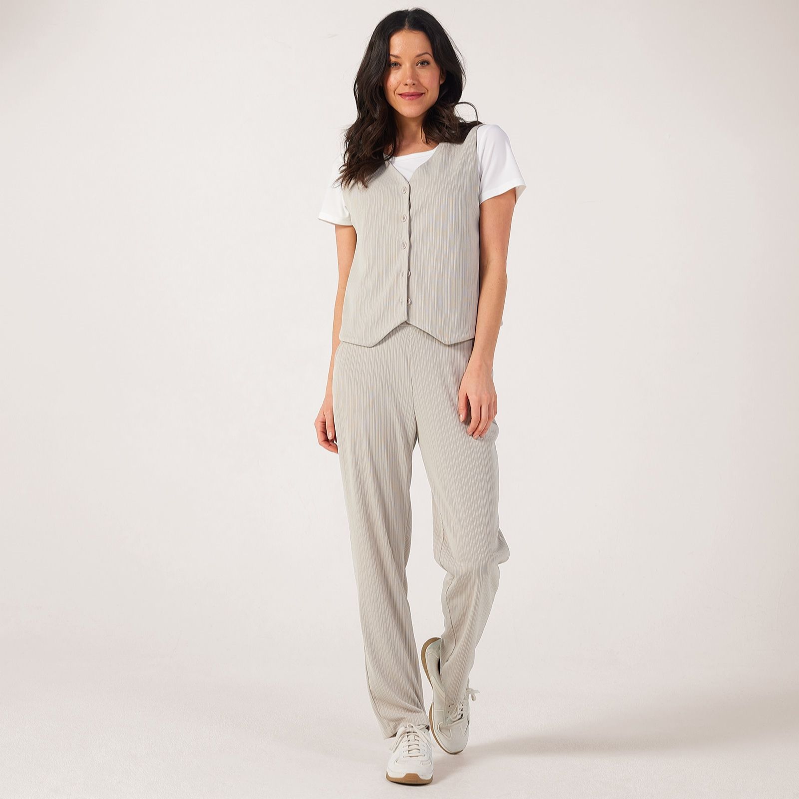 Kim & Co Textured Rib Narrow Leg Krissy Standard Trousers