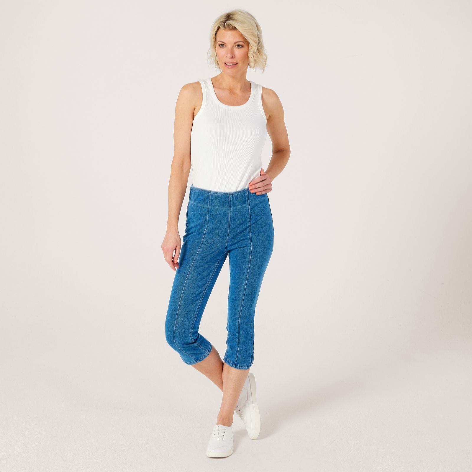 Denim & Co. Comfy Knit Capri Trouser Petite