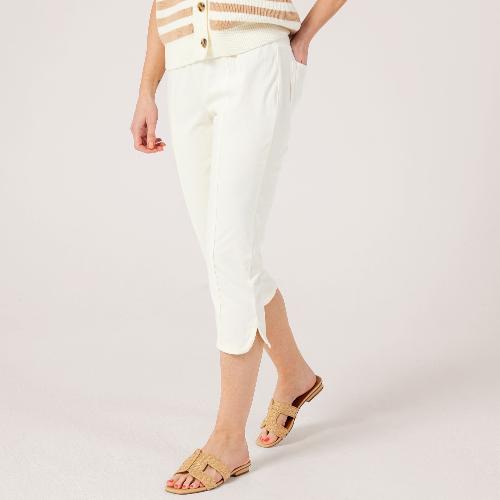 Denim & Co. Comfy Knit Capri Trouser Petite