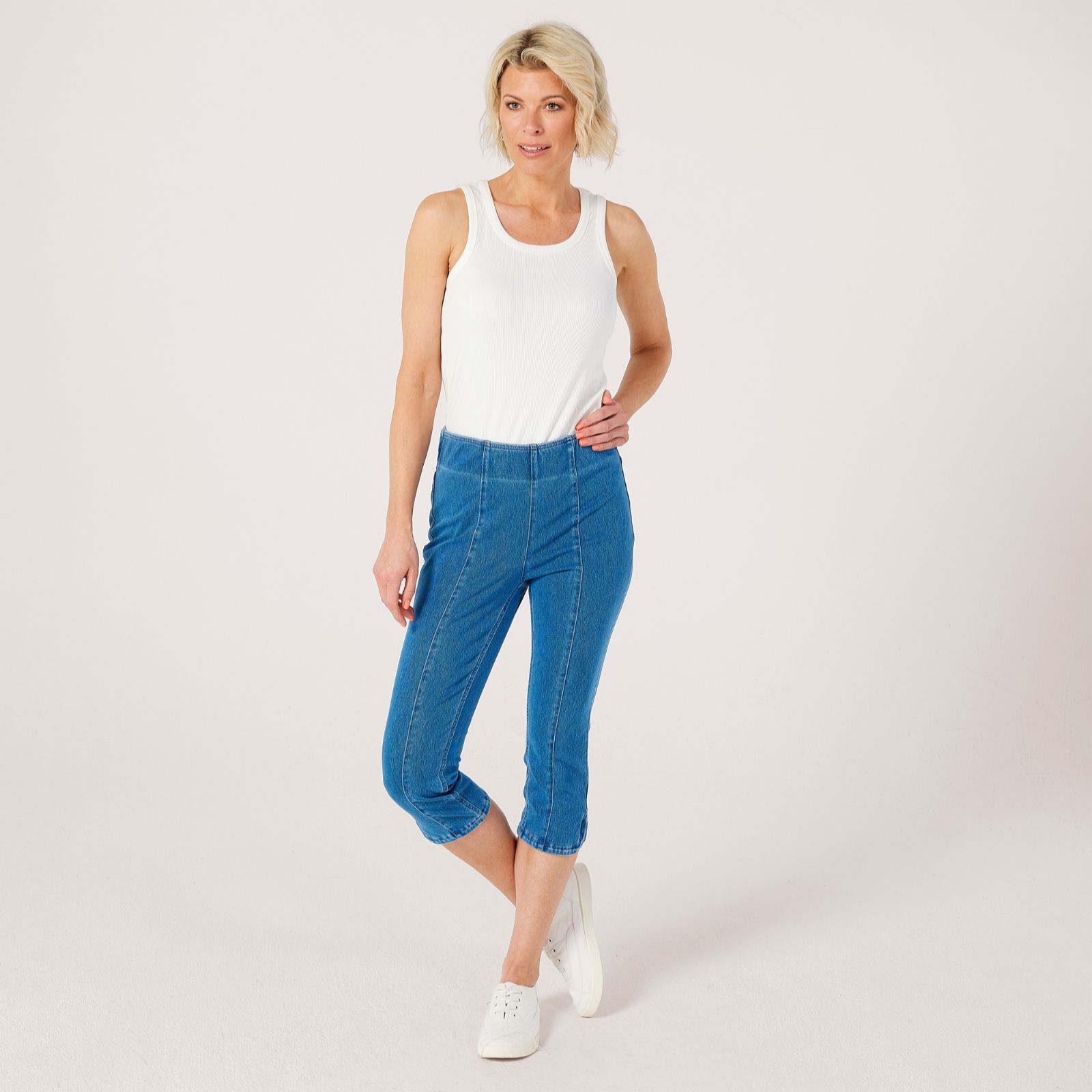 Denim & Co. Comfy Knit Capri Trouser Petite