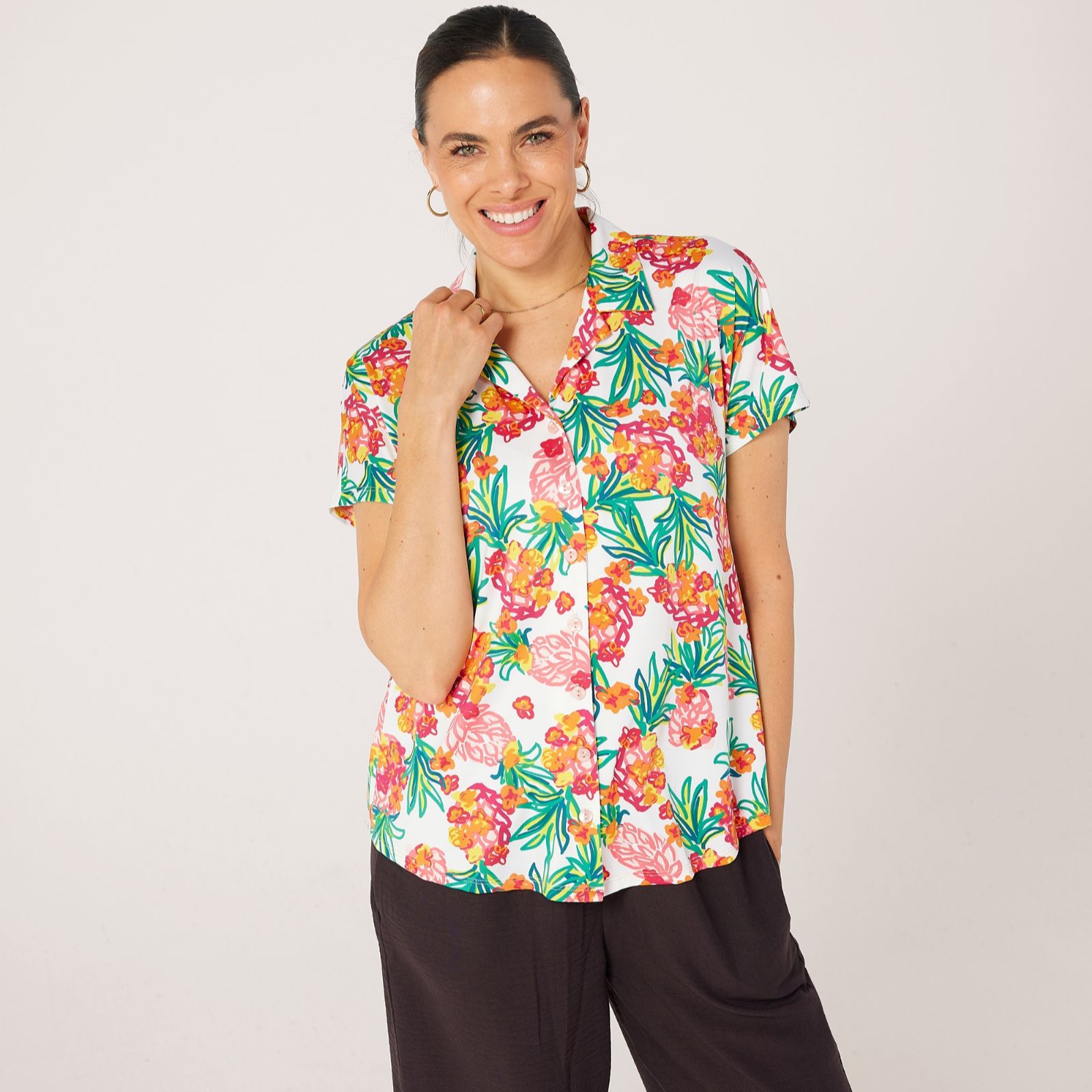 Kim & Co Brazil Jersey Short Sleeve Relaxed Shirt