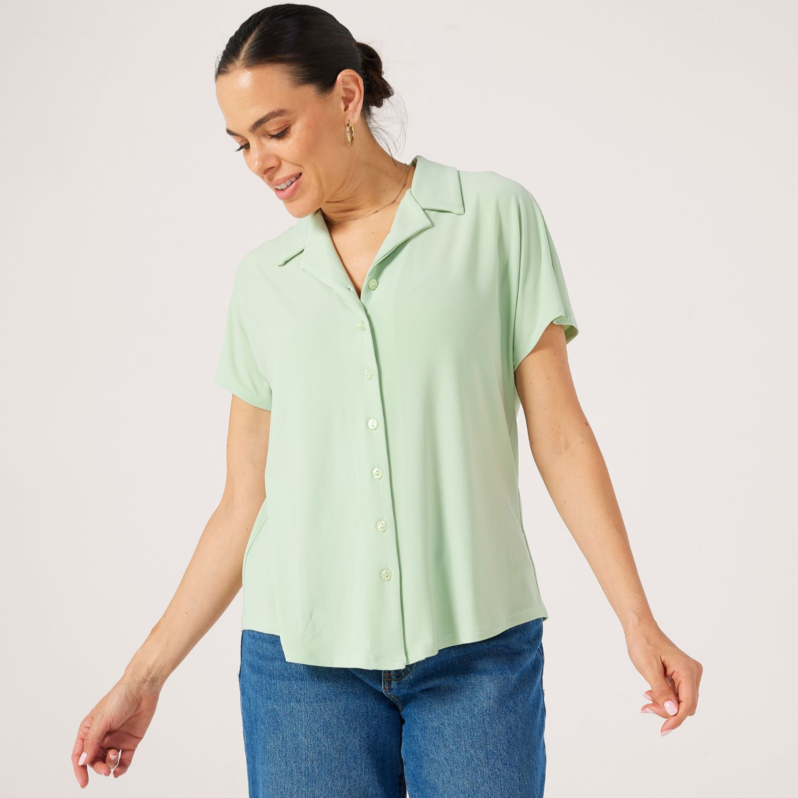 Kim & Co Brazil Jersey Short Sleeve Relaxed Shirt
