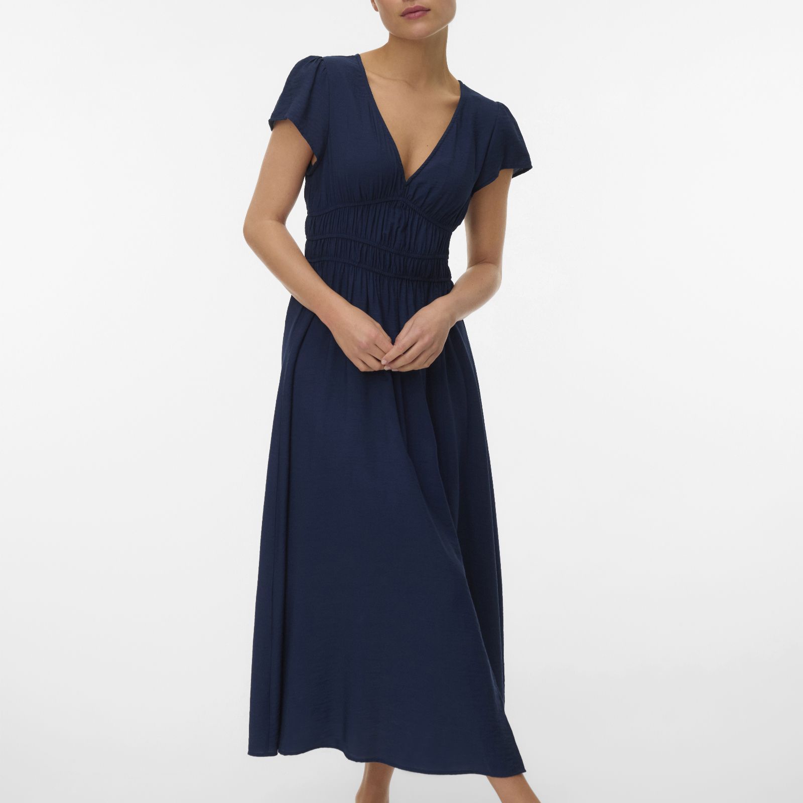 Vero Moda Nellie V-Neck Midi Dress