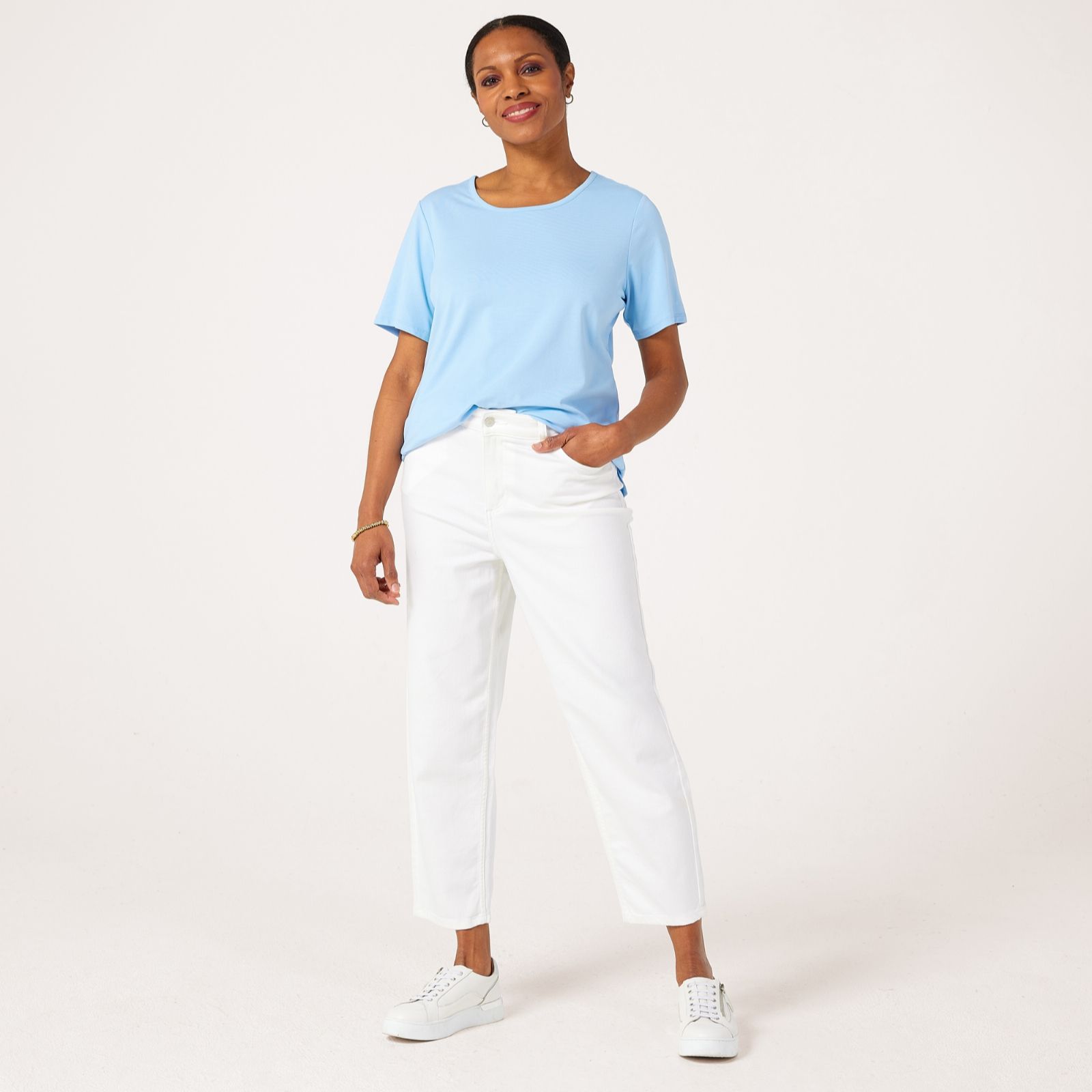 Ruth Langsford White Barrel Leg Jean Standard