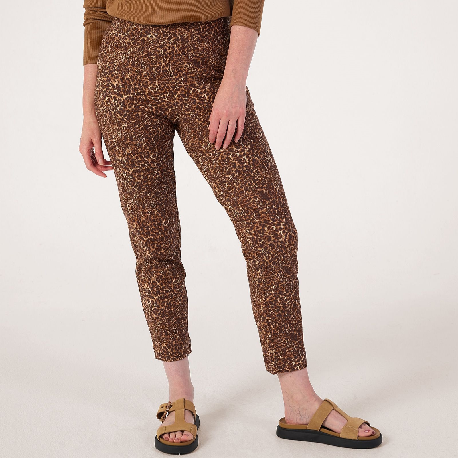 Denim & Co. Stretch Slim Straight Ankle Length Trousers Petite