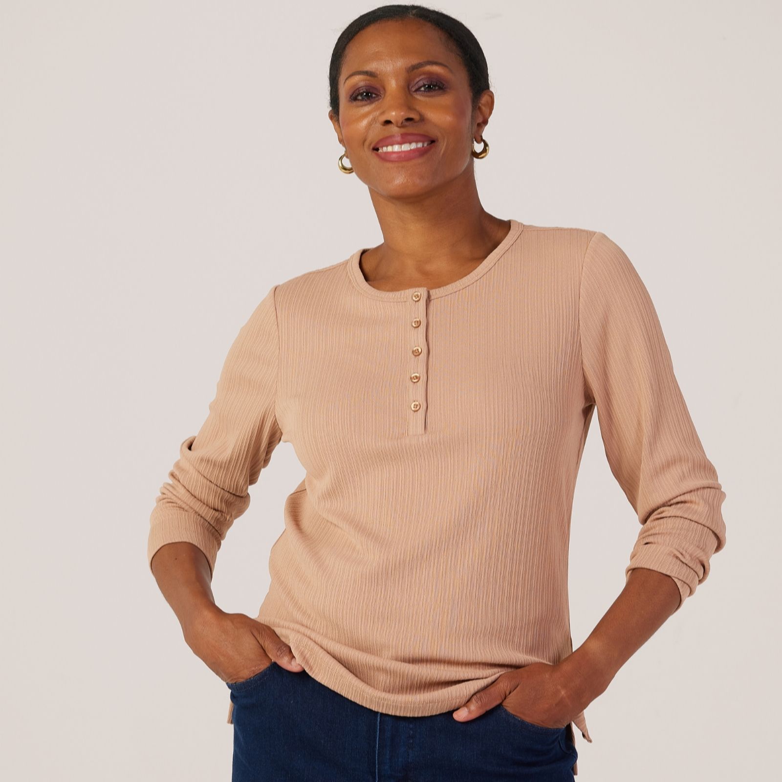 Ruth Langsford Jersey Button placket Top