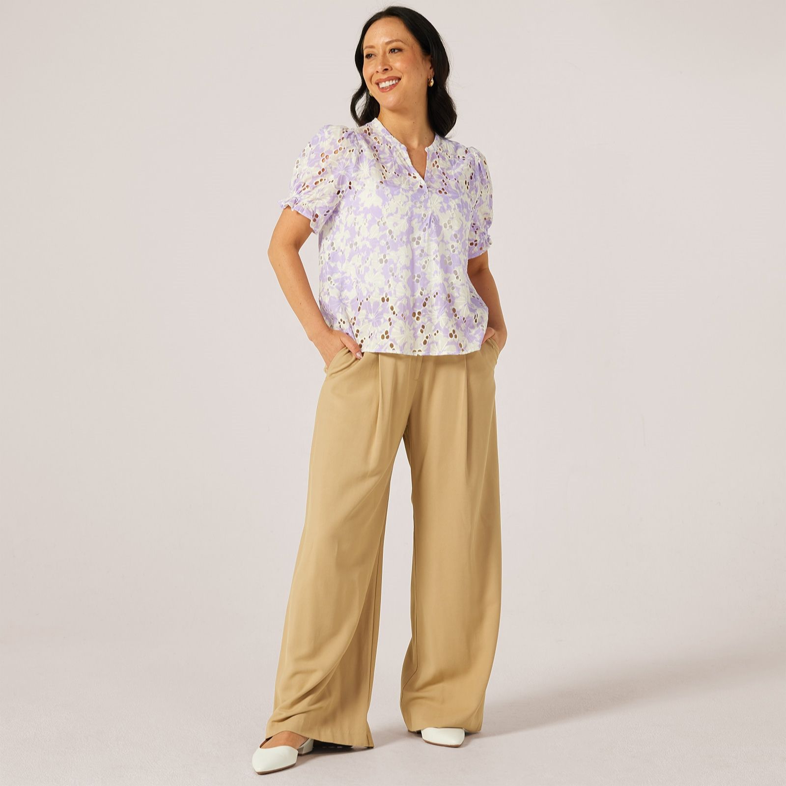 Masai Copenhagen Barienne 100% Cotton Print Broderie Top