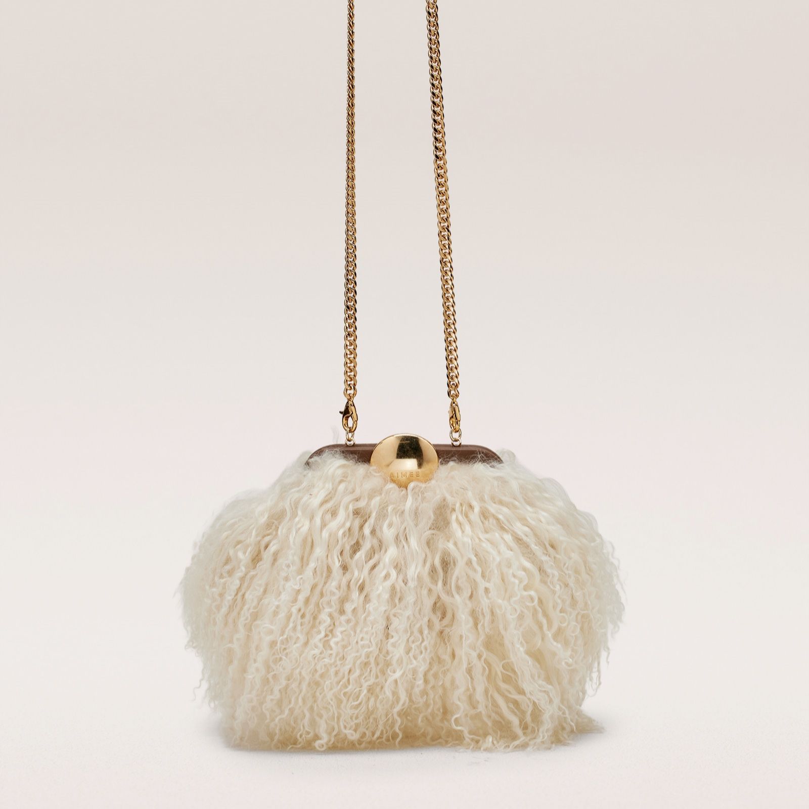 Aimee Kestenberg Full Circle Mini Frame Chain Shearling Cross-Body
