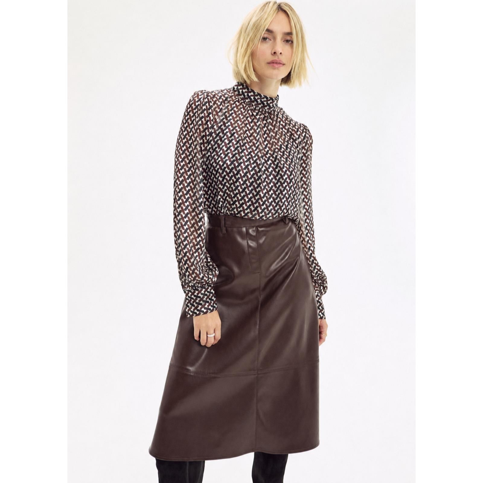 ELLE Get The Look PU Swing Midi Skirt