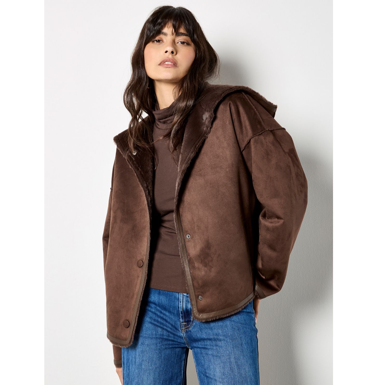 Apricot Reversible Aviator Jacket
