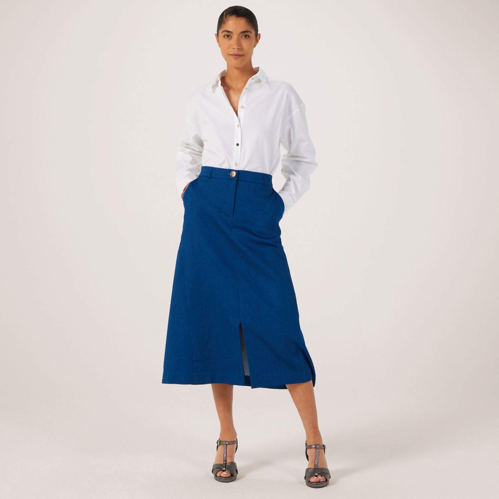 Denim skirt outfit qvc best sale