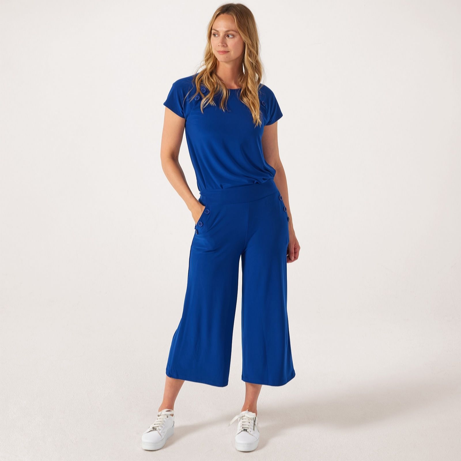 Kim & Co Deluxe Brazil Jersey Sailor Cropped Trouser Standard