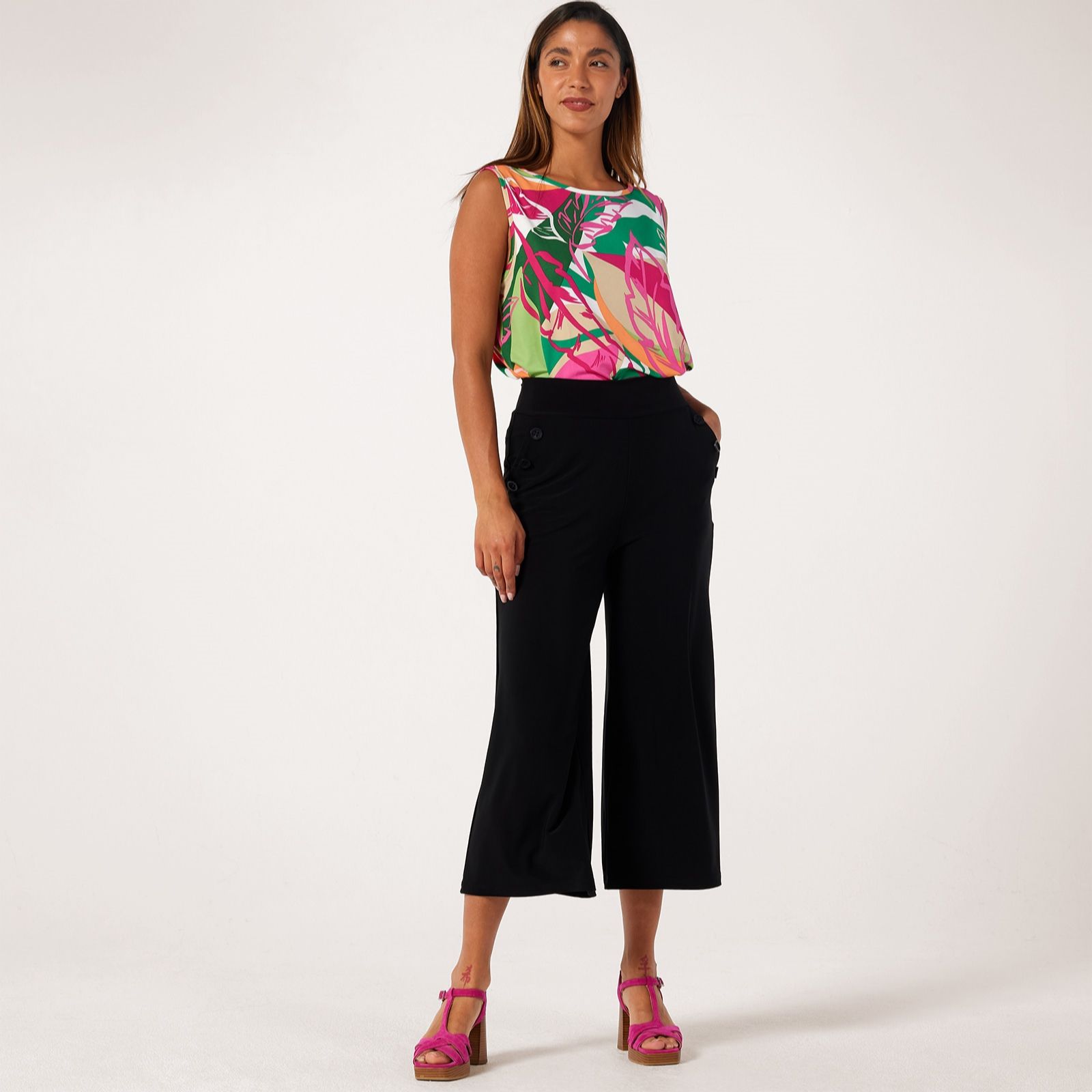 Kim & Co Deluxe Brazil Jersey Sailor Cropped Trouser Standard