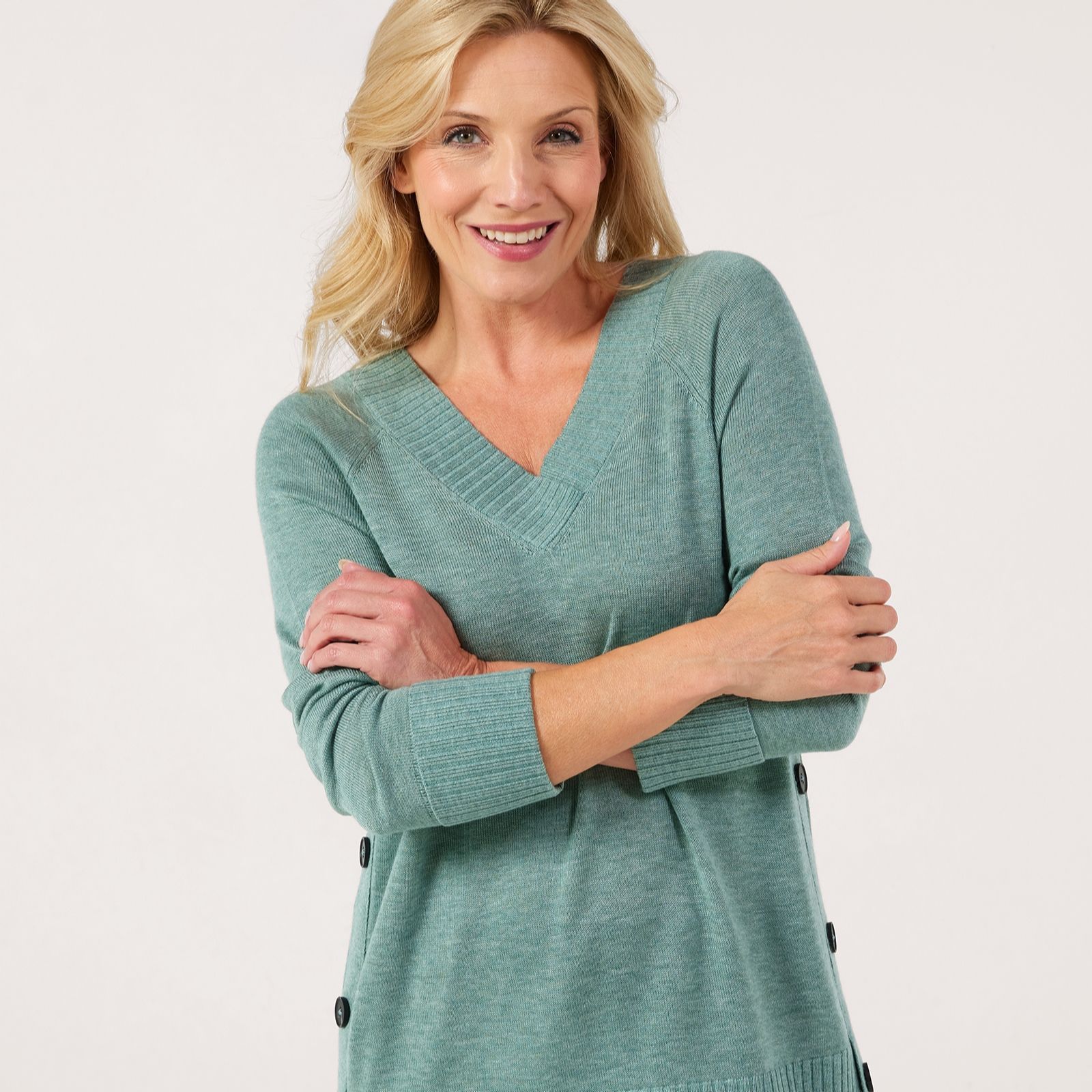 Ruth Langsford V neck side detail Jumper