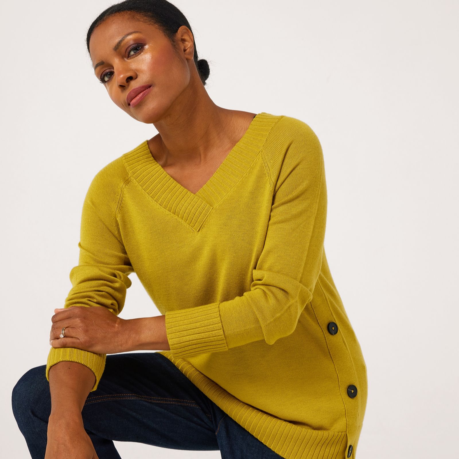 Ruth Langsford V neck side detail Jumper