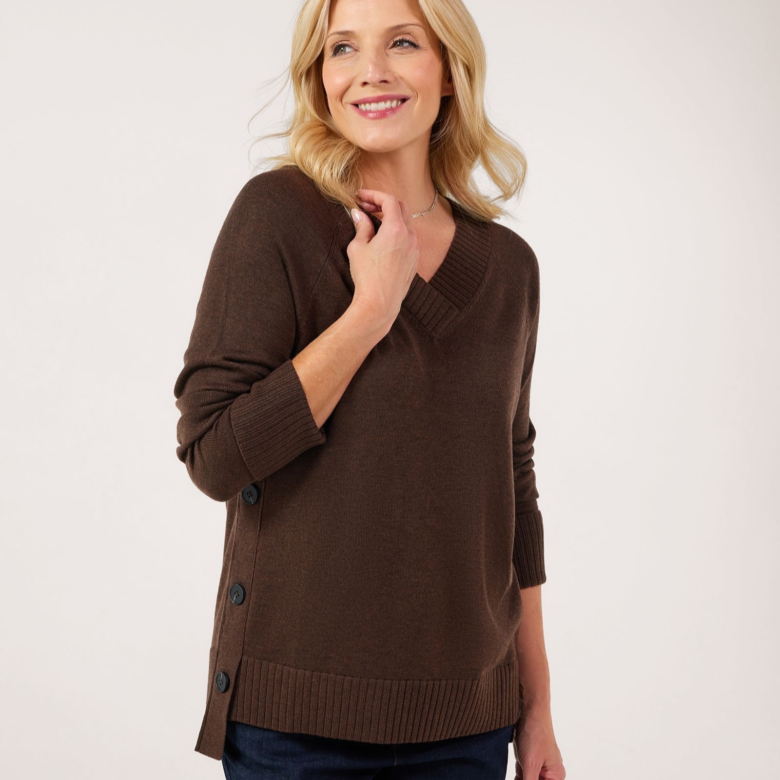 Ruth Langsford V neck side detail Jumper