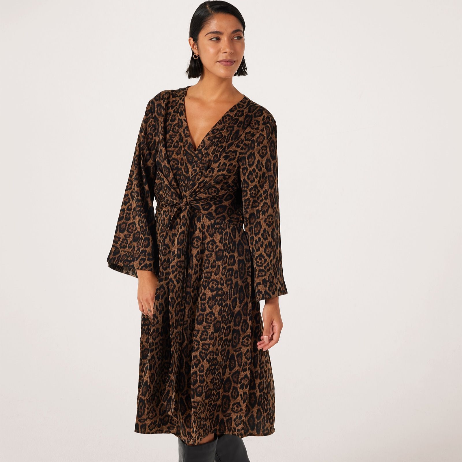 Frank Usher Knee Length Printed Dress With Tie Front Detail