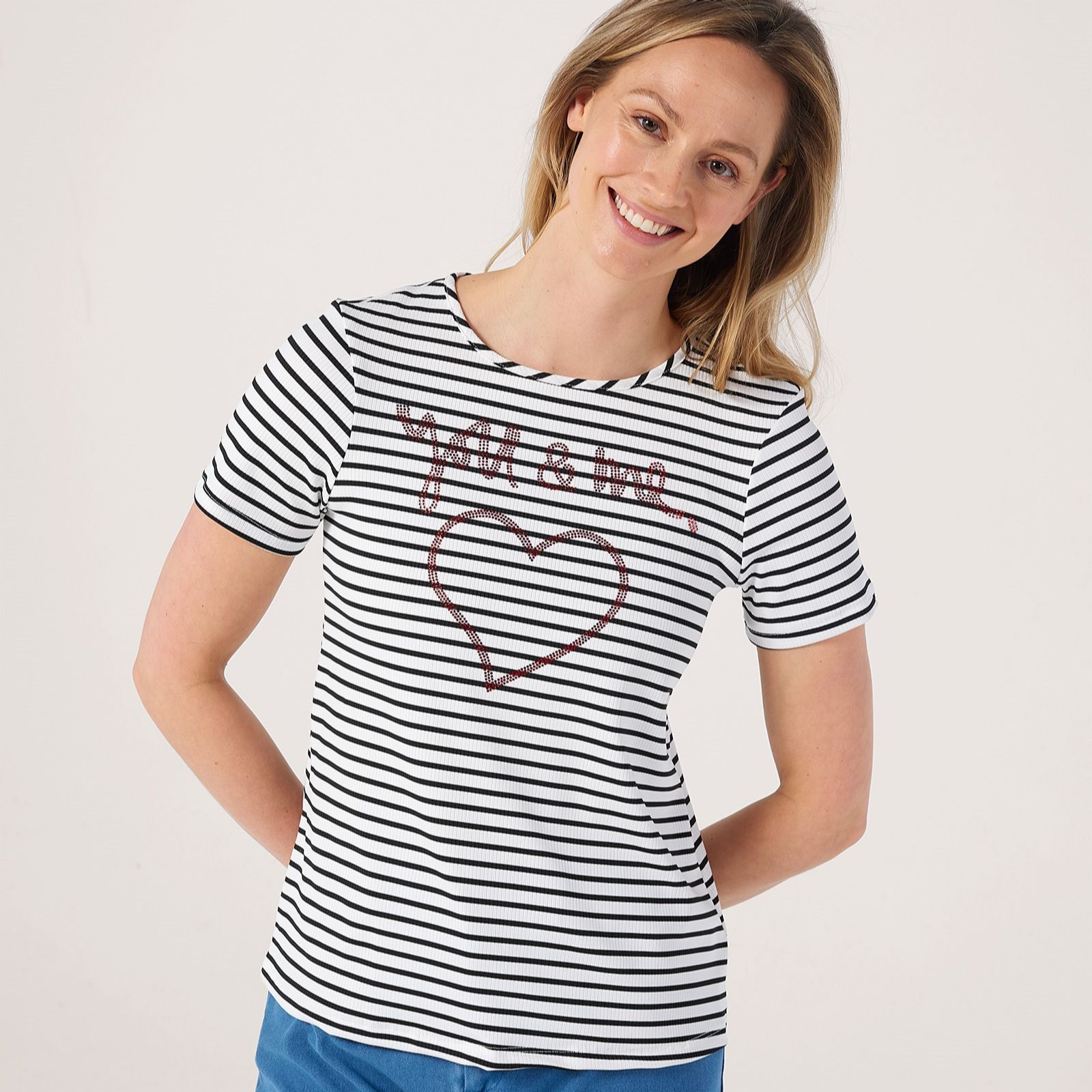 Kim & Co Silky Rib Knit Short Sleeve You+Me Top