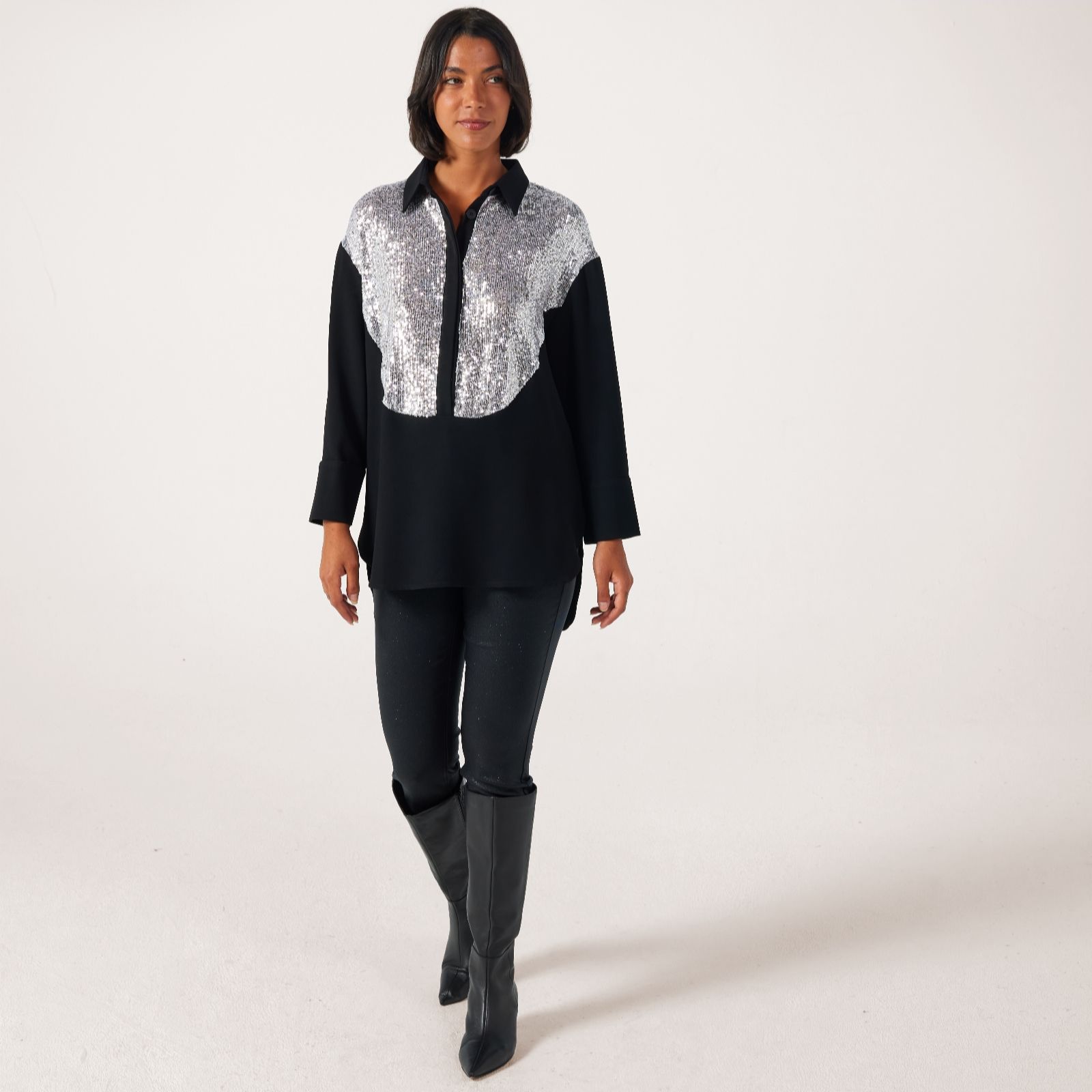 Helene Berman Sequin Shirt
