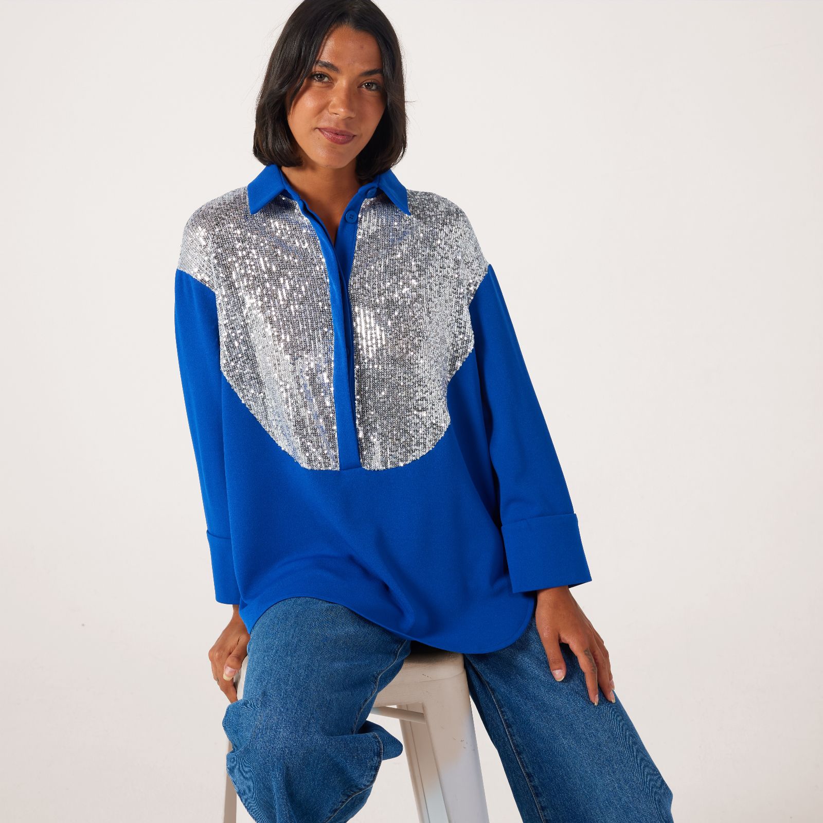 Helene Berman Sequin Shirt