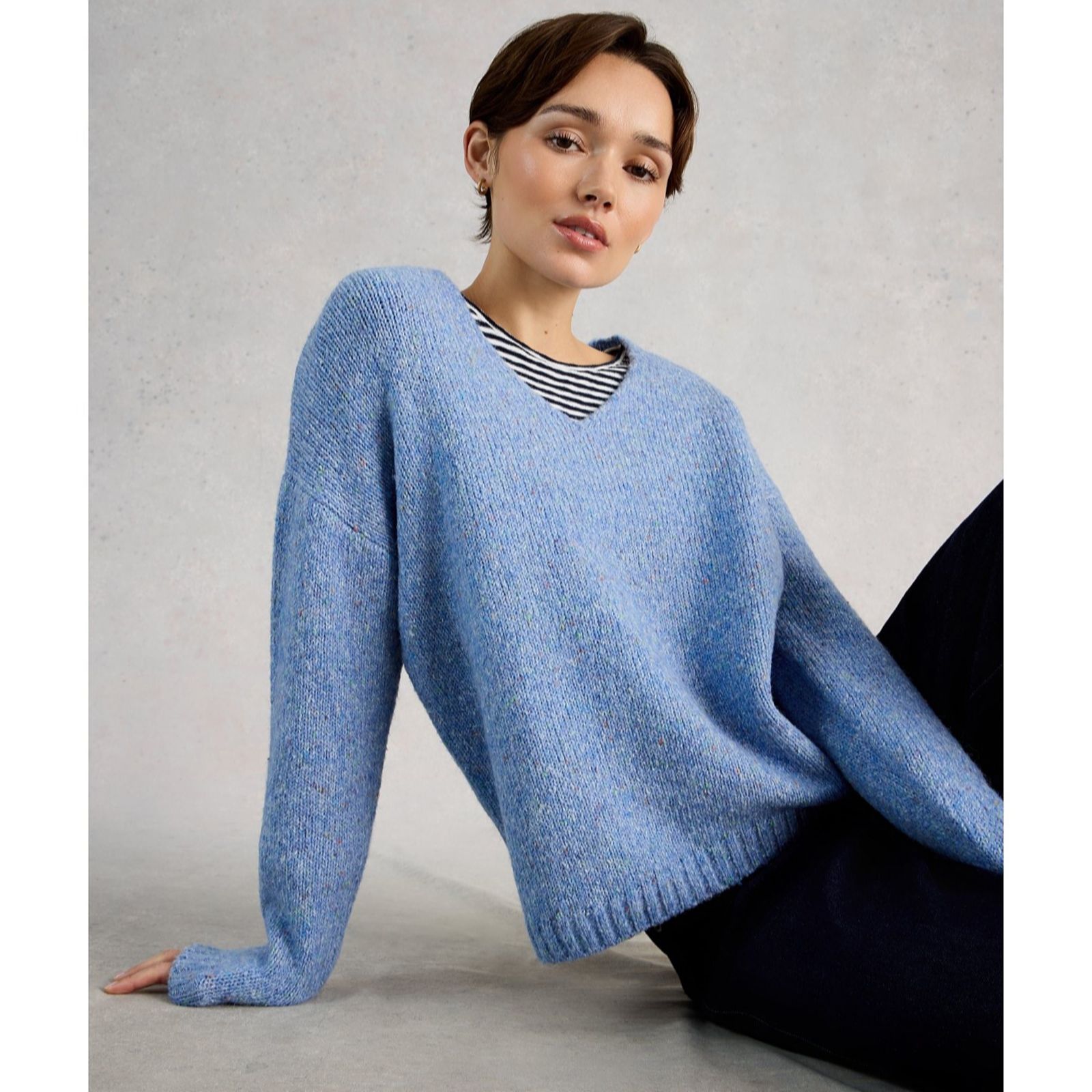 White Stuff Tamara Texture V-Neck Jumper