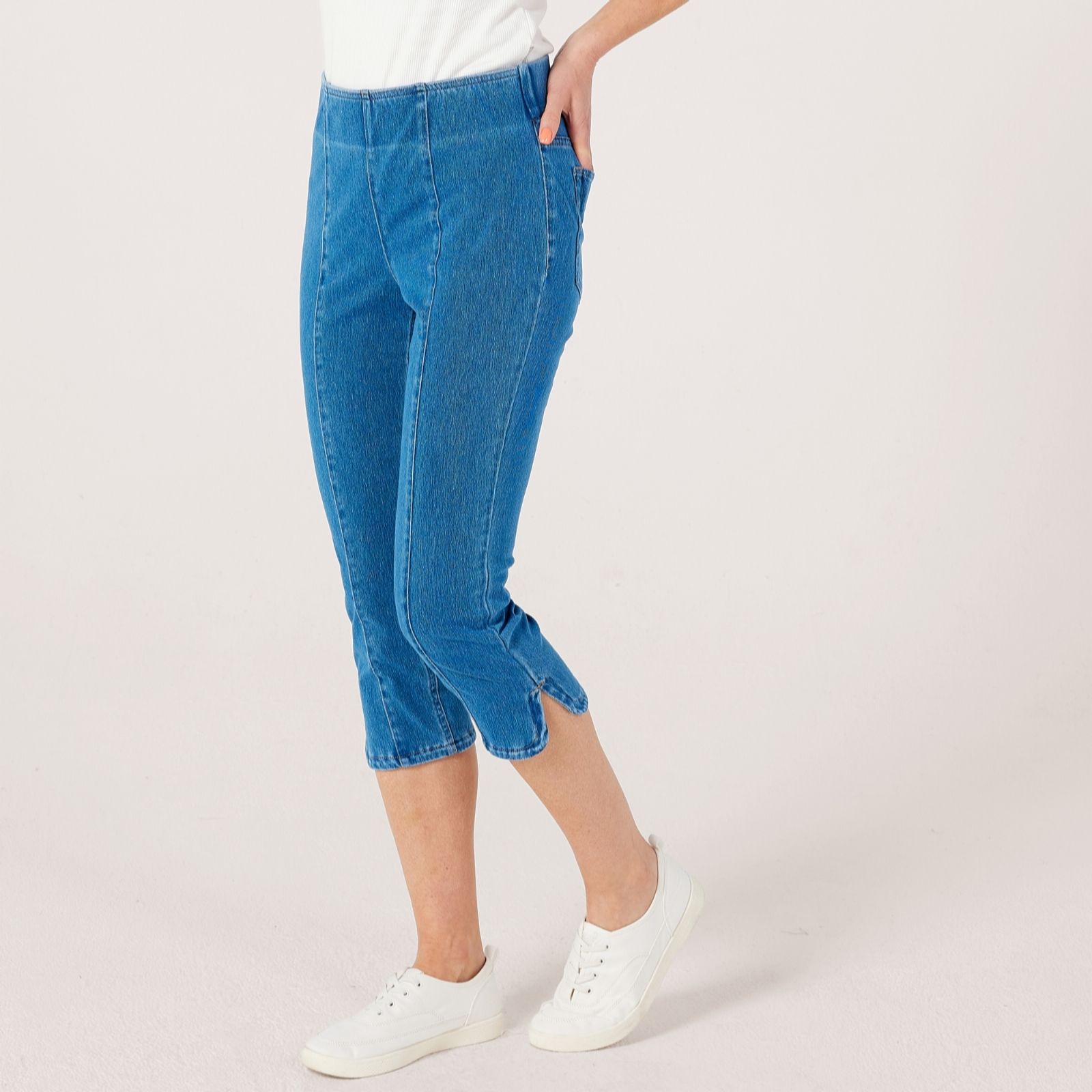 Denim & Co Comfy Knit Capri Trouser Standard