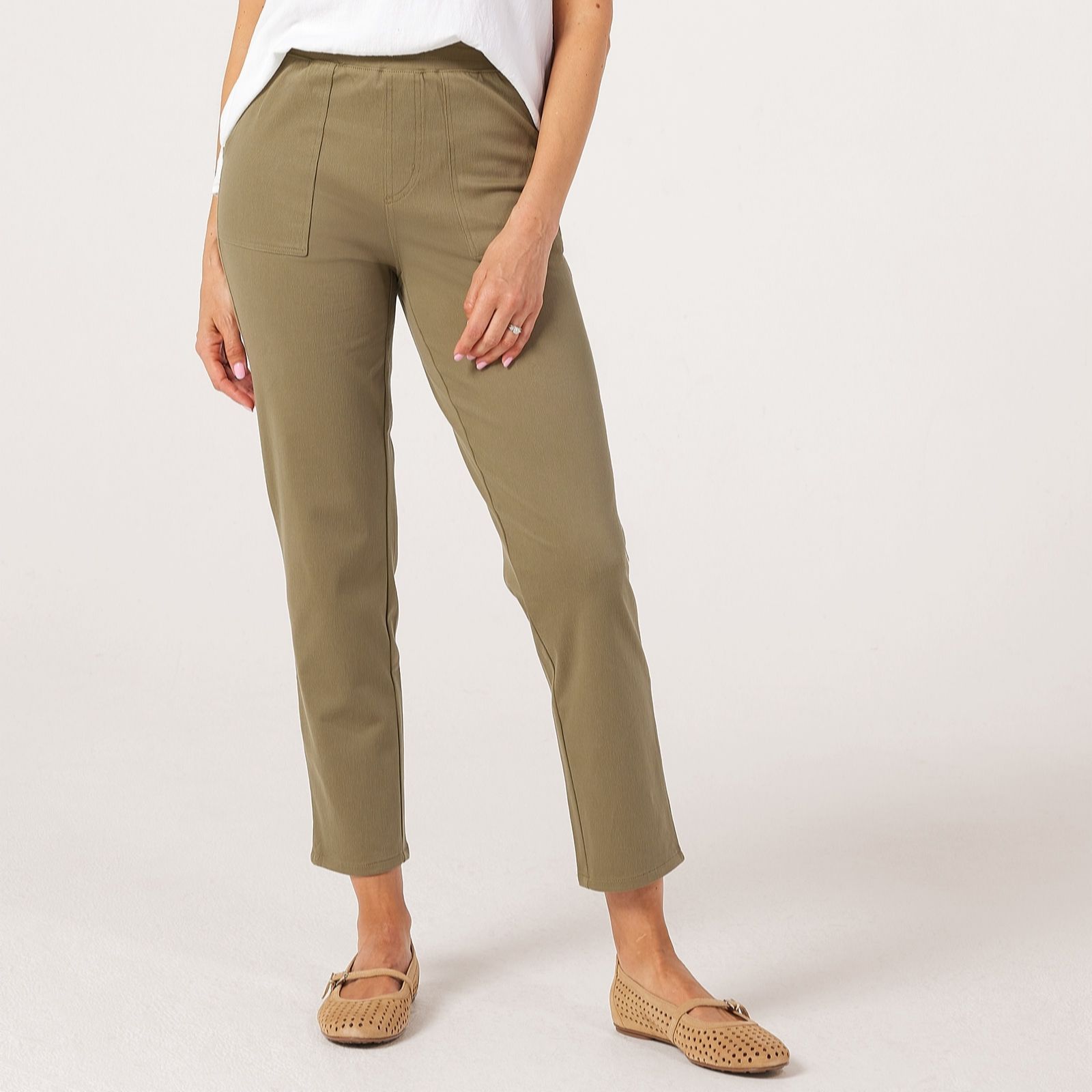 Denim & Co. Comfy Knit Air Pull On Tapered Ankle Trousers Standard
