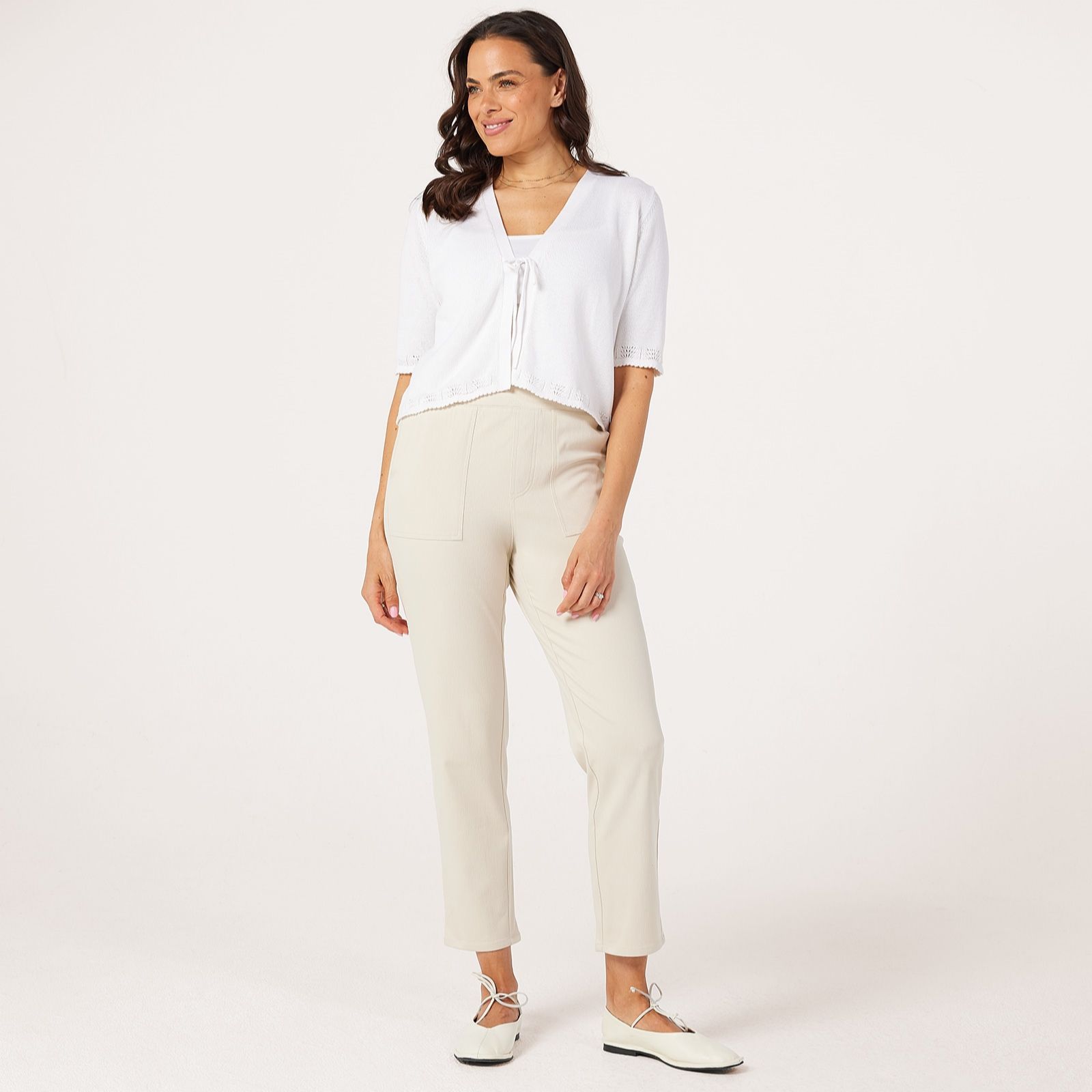 Denim & Co. Comfy Knit Air Pull On Tapered Ankle Trousers Standard